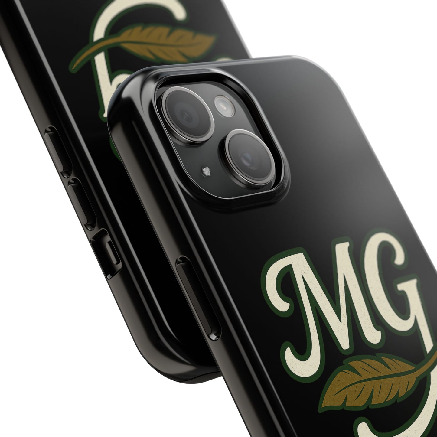 MG Leaf Light Logo Tough Phone Case — Protective Retro Monogram Phone Case