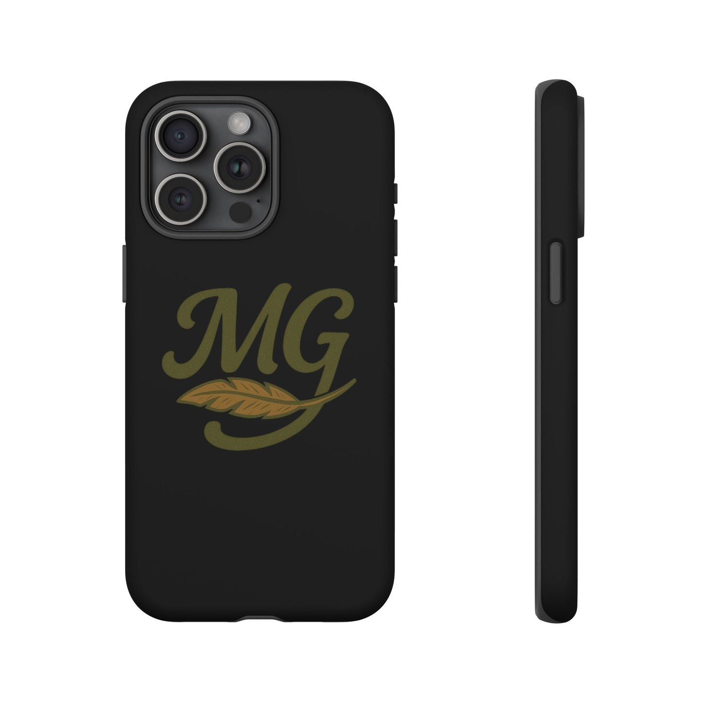 Tough Cases Phone Case — MG Dark Monogram with Leaf Graphic