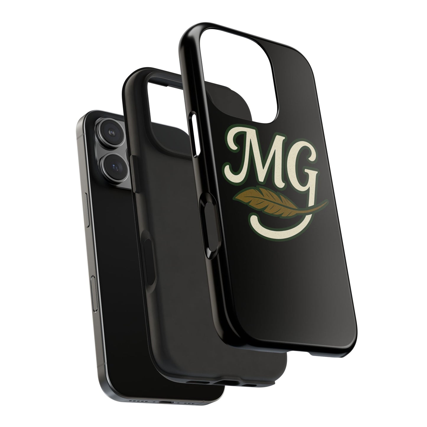 MG Leaf Light Logo Tough Phone Case — Protective Retro Monogram Phone Case