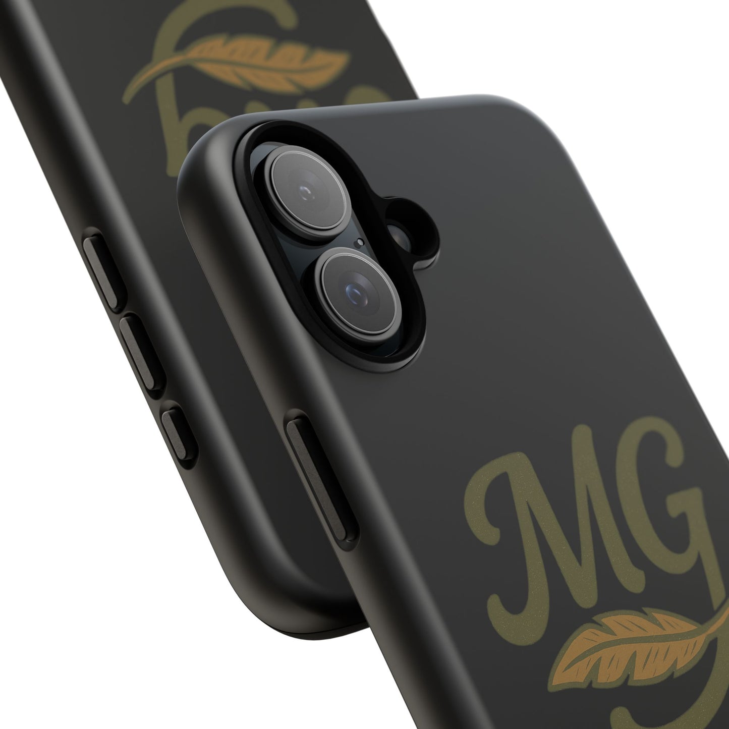 Tough Cases Phone Case — MG Dark Monogram with Leaf Graphic