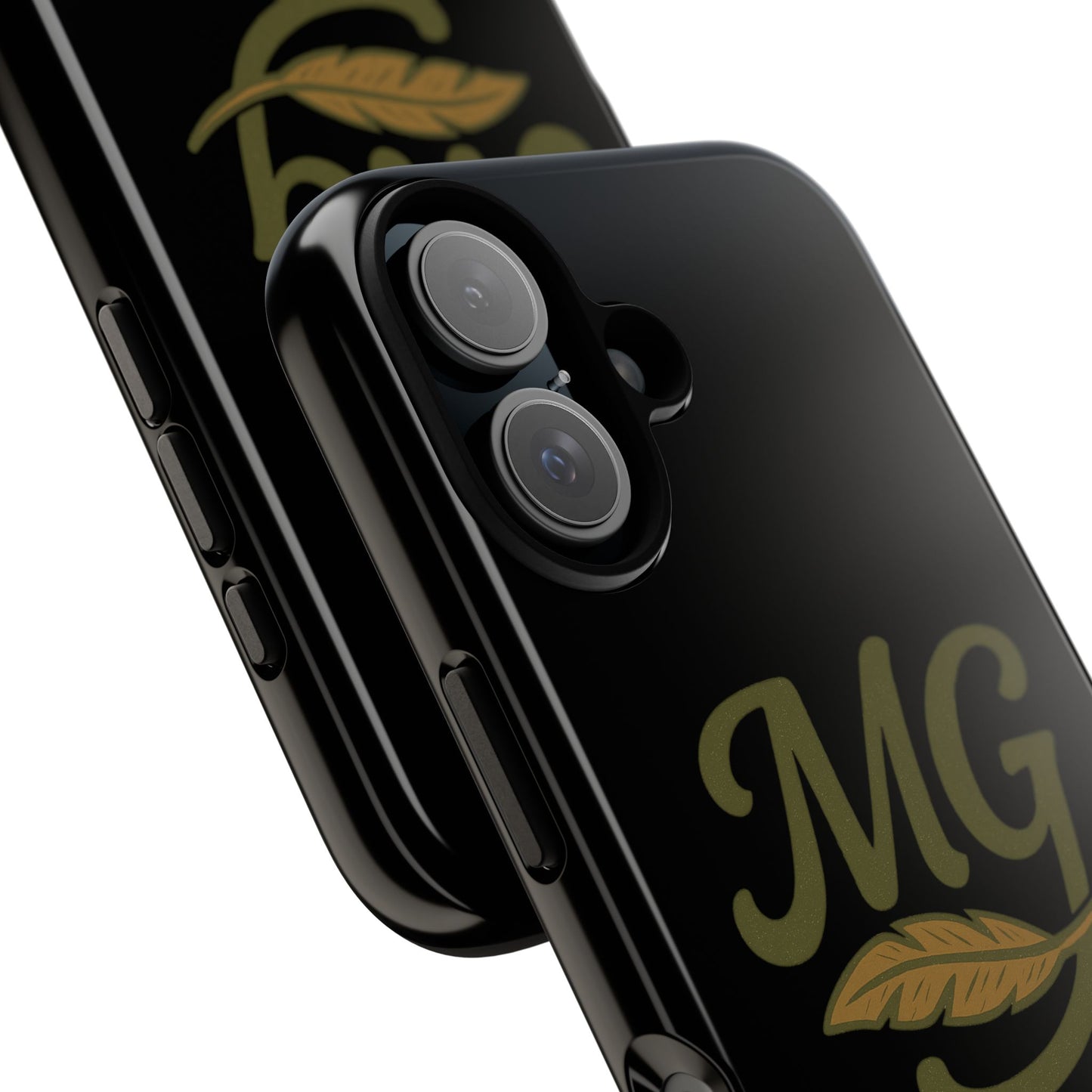 Tough Cases Phone Case — MG Dark Monogram with Leaf Graphic