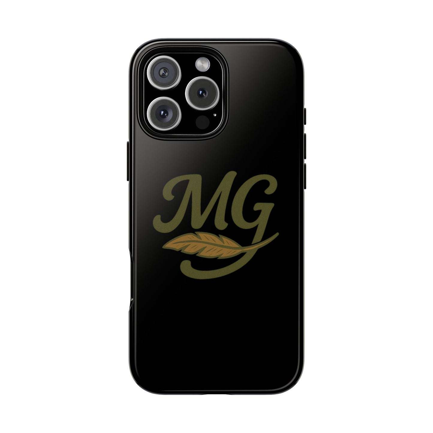 Tough Cases Phone Case — MG Dark Monogram with Leaf Graphic