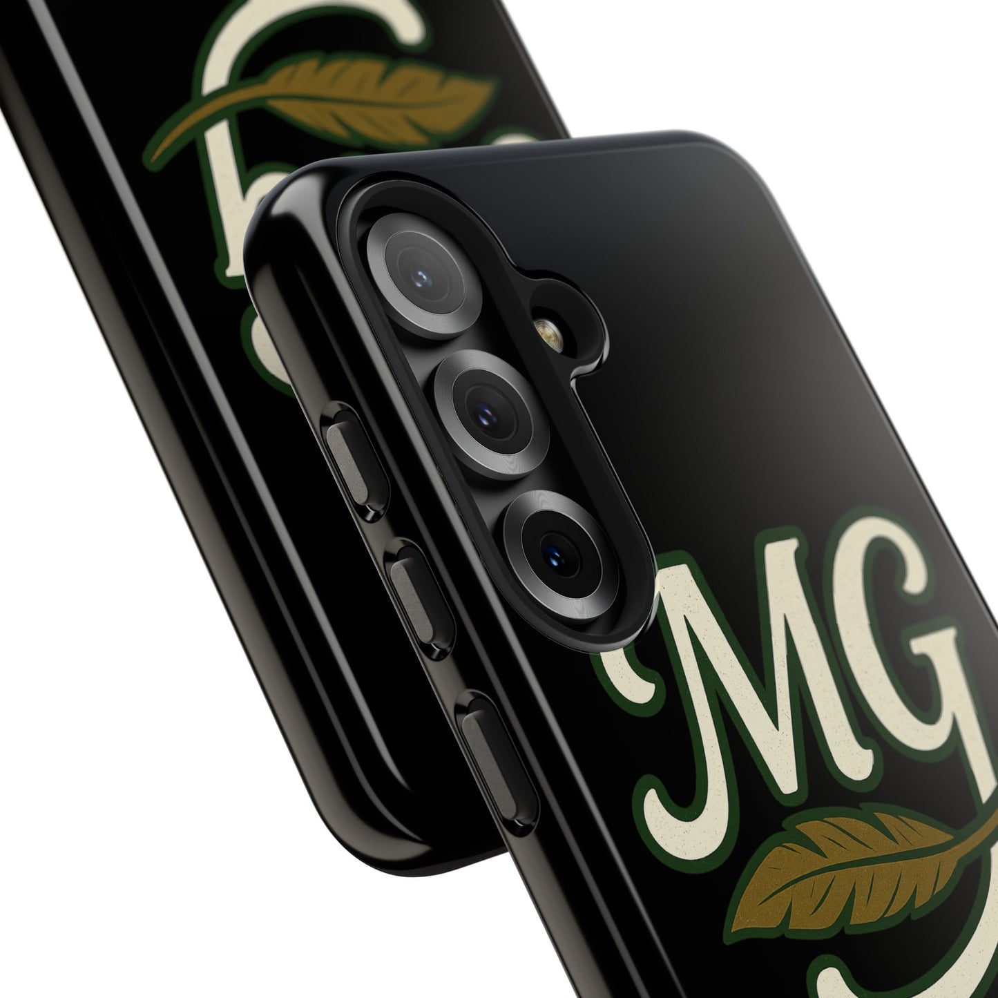 MG Leaf Light Logo Tough Phone Case — Protective Retro Monogram Phone Case