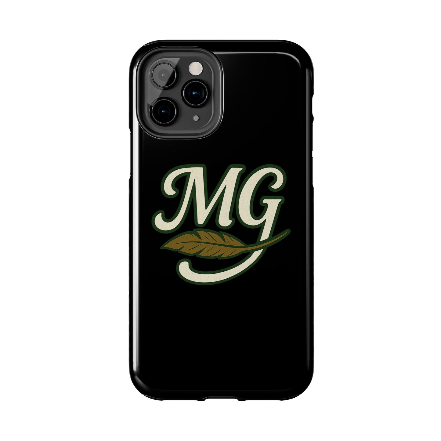 MG Leaf Light Logo Tough Phone Case — Protective Retro Monogram Phone Case