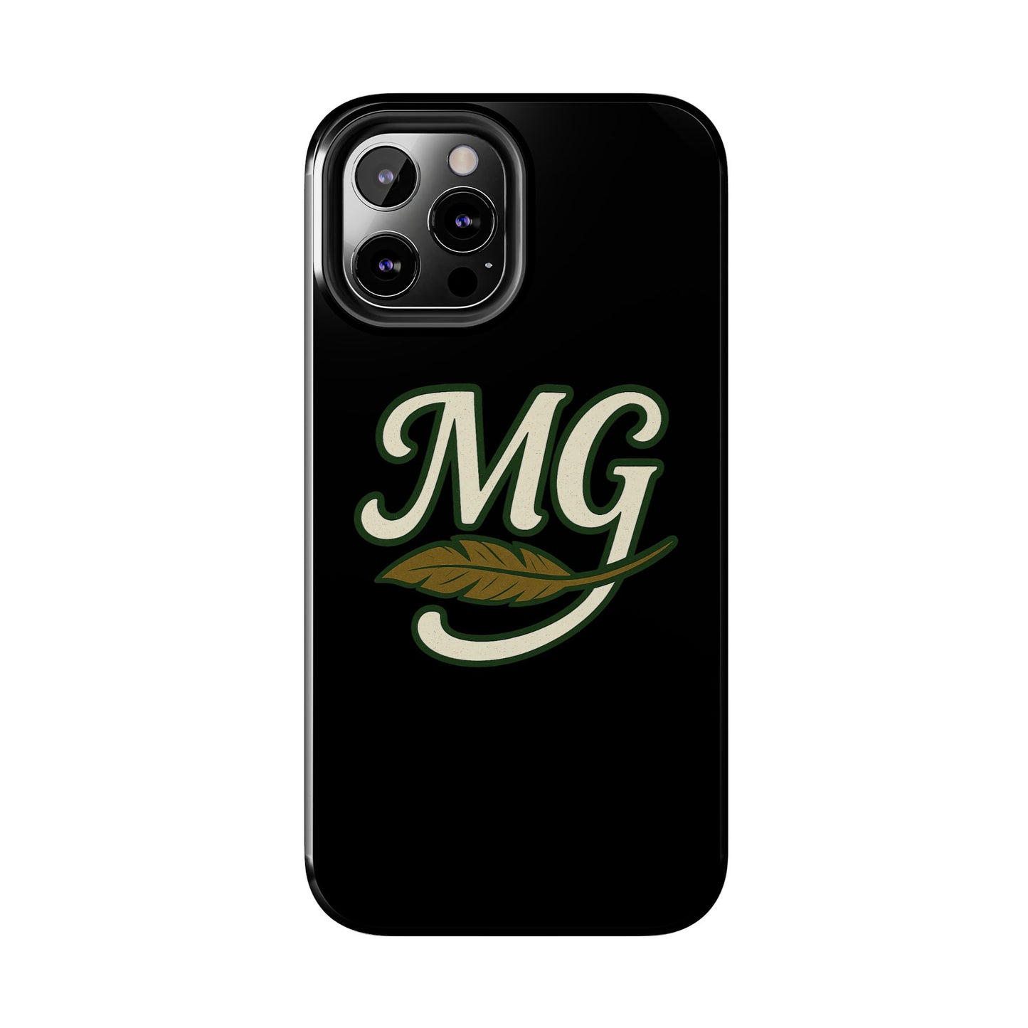MG Leaf Light Logo Tough Phone Case — Protective Retro Monogram Phone Case