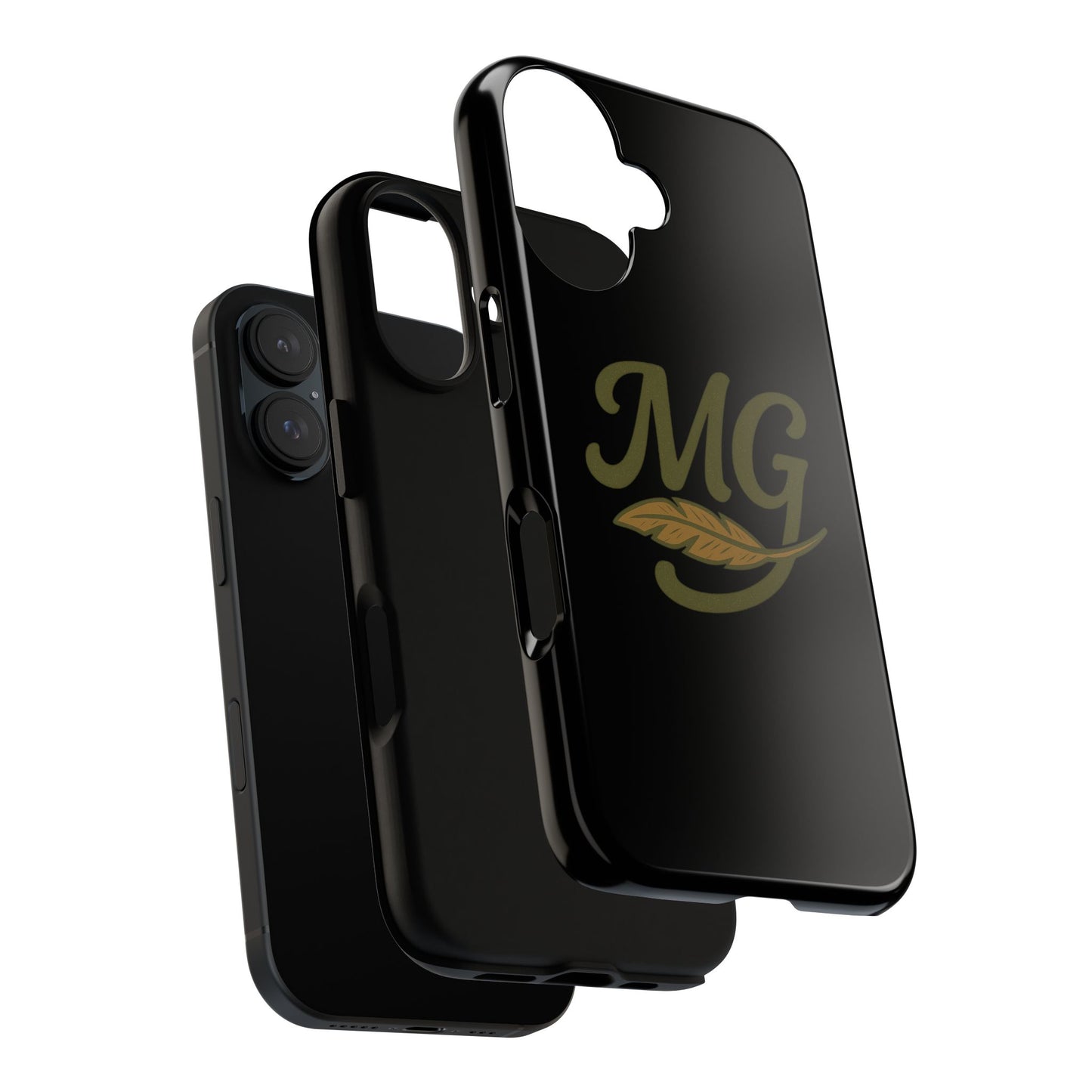Tough Cases Phone Case — MG Dark Monogram with Leaf Graphic