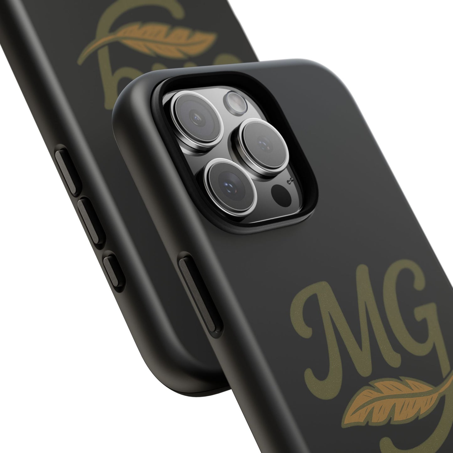 Tough Cases Phone Case — MG Dark Monogram with Leaf Graphic
