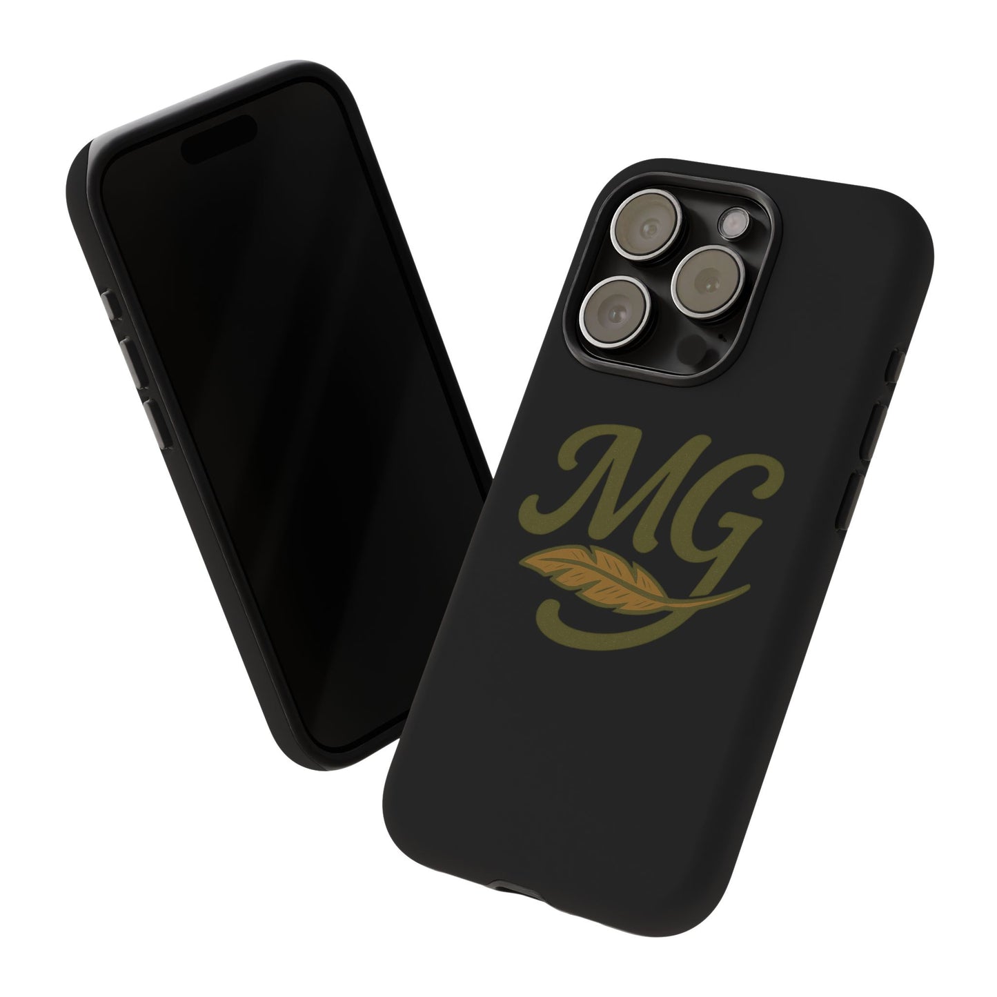 Tough Cases Phone Case — MG Dark Monogram with Leaf Graphic