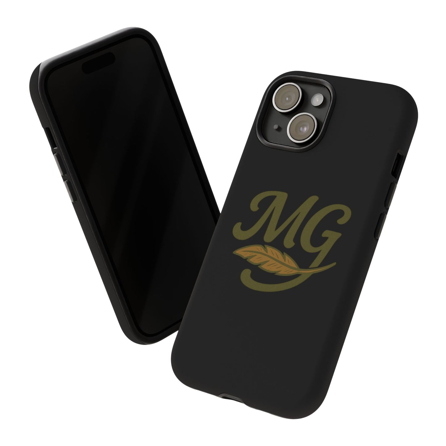 Tough Cases Phone Case — MG Dark Monogram with Leaf Graphic