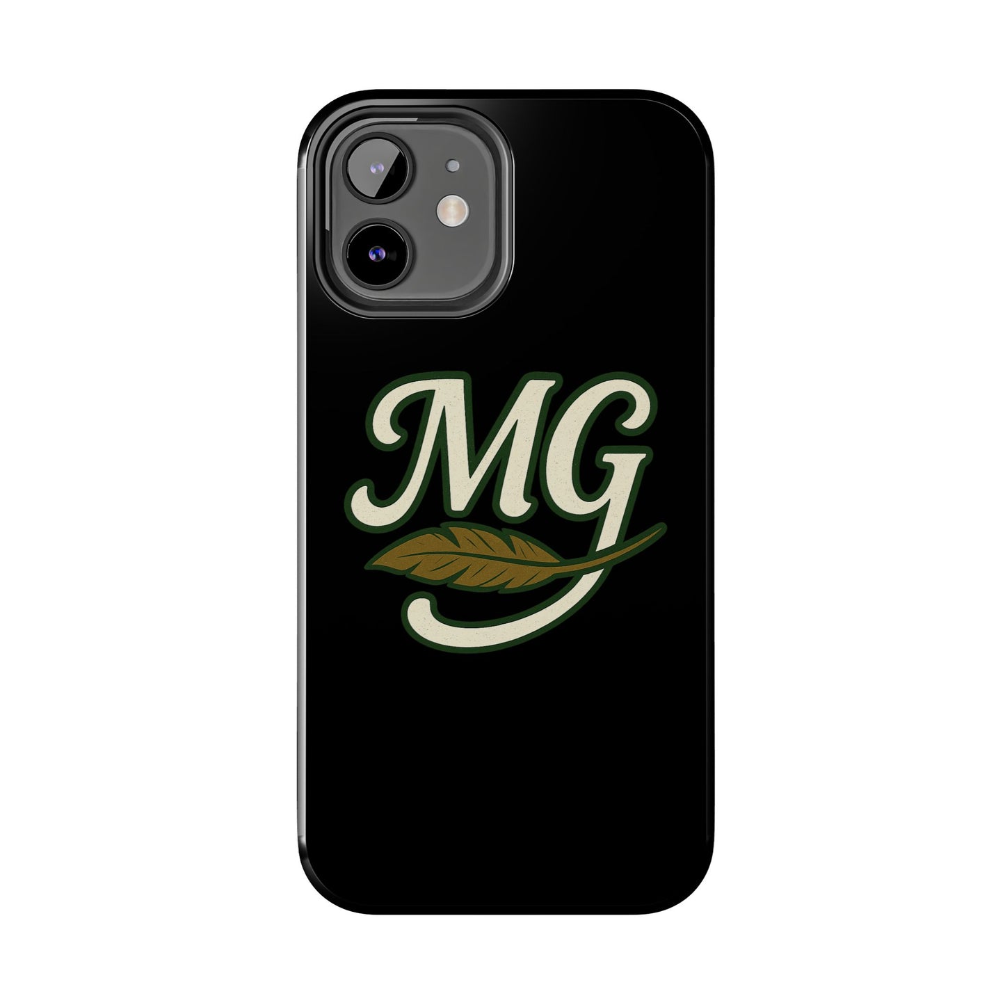 MG Leaf Light Logo Tough Phone Case — Protective Retro Monogram Phone Case