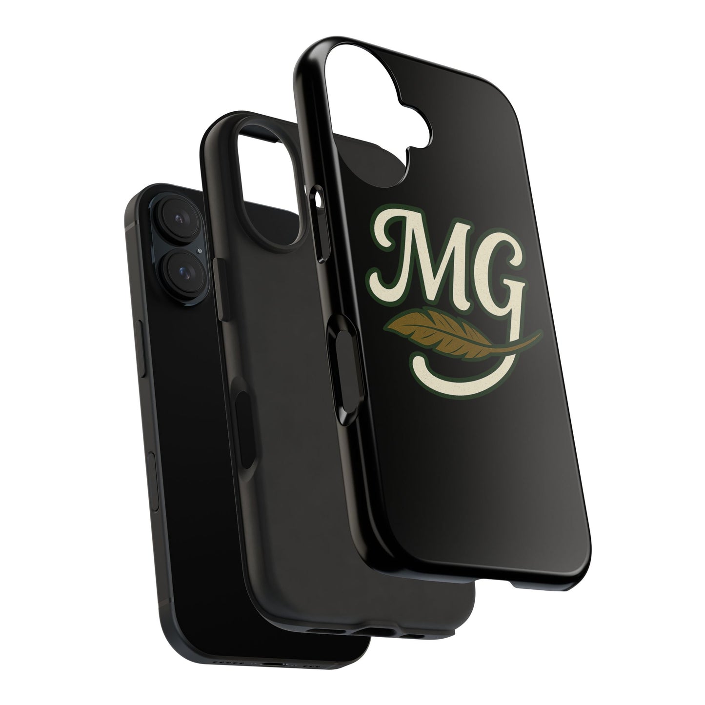 MG Leaf Light Logo Tough Phone Case — Protective Retro Monogram Phone Case