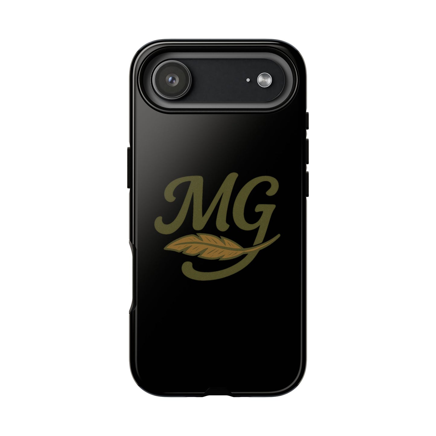 Tough Cases Phone Case — MG Dark Monogram with Leaf Graphic
