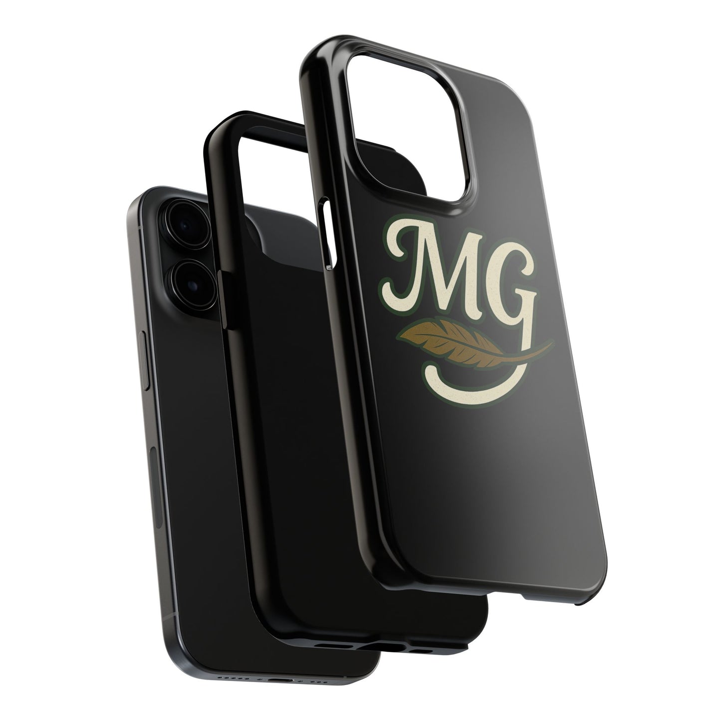 MG Leaf Light Logo Tough Phone Case — Protective Retro Monogram Phone Case