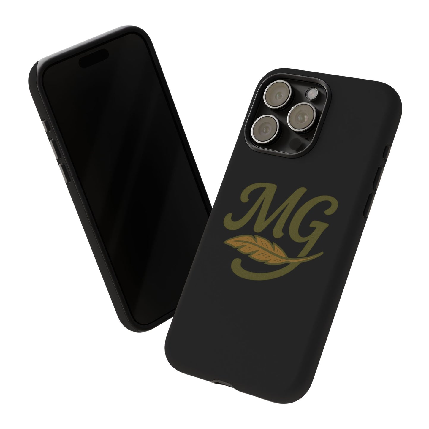 Tough Cases Phone Case — MG Dark Monogram with Leaf Graphic