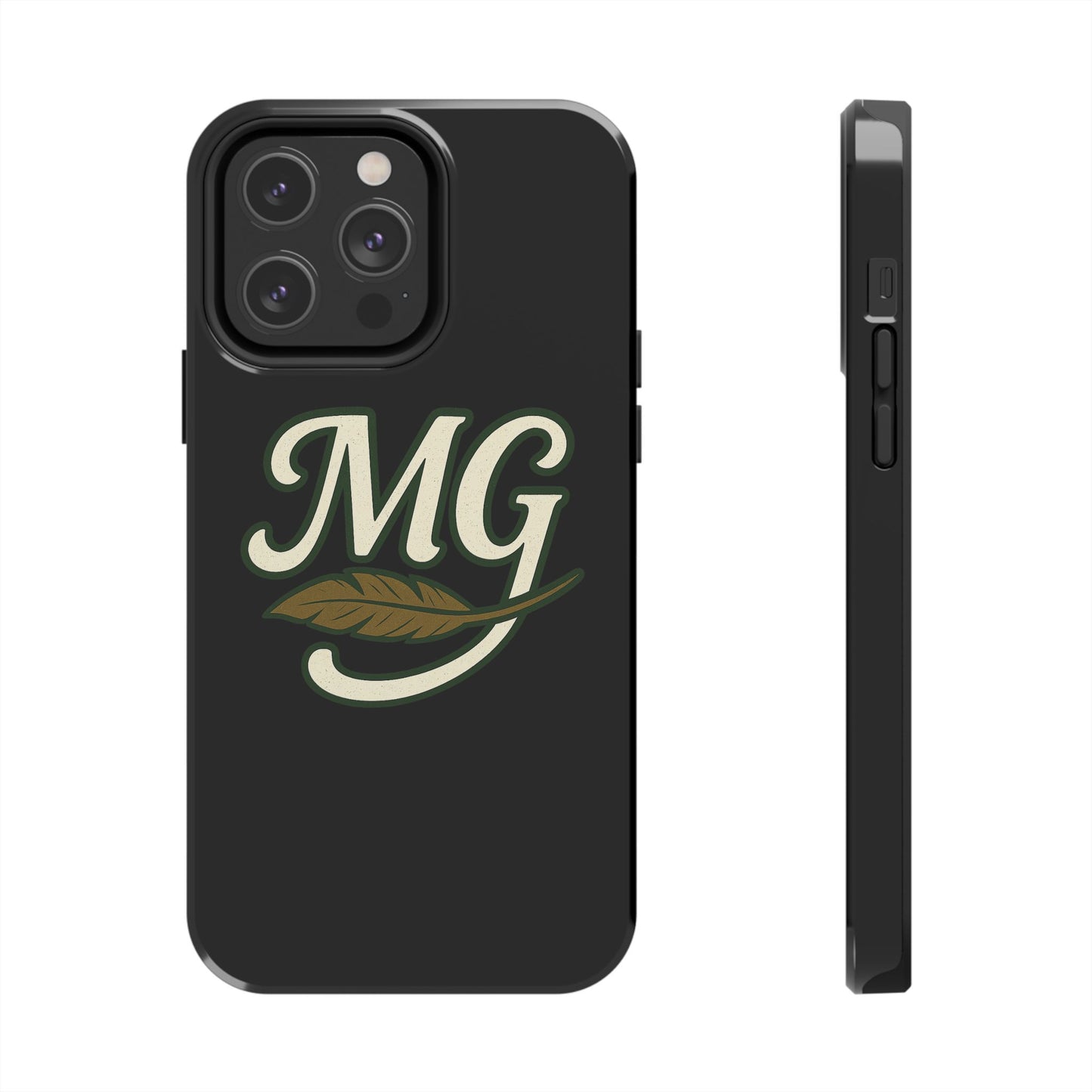 MG Leaf Light Logo Tough Phone Case — Protective Retro Monogram Phone Case