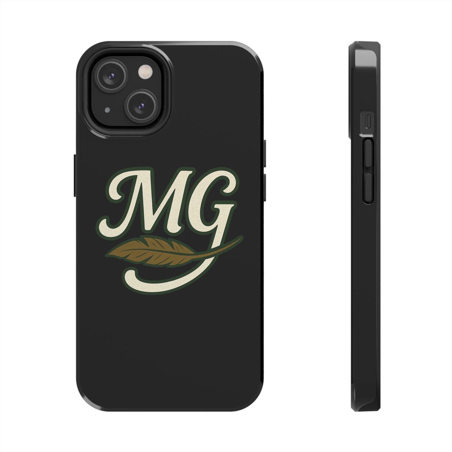 MG Leaf Light Logo Tough Phone Case — Protective Retro Monogram Phone Case