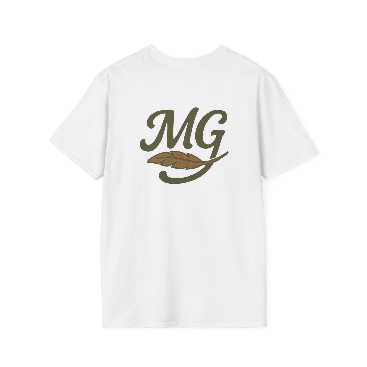 Backside MG Logo Tee with Feather Graphic