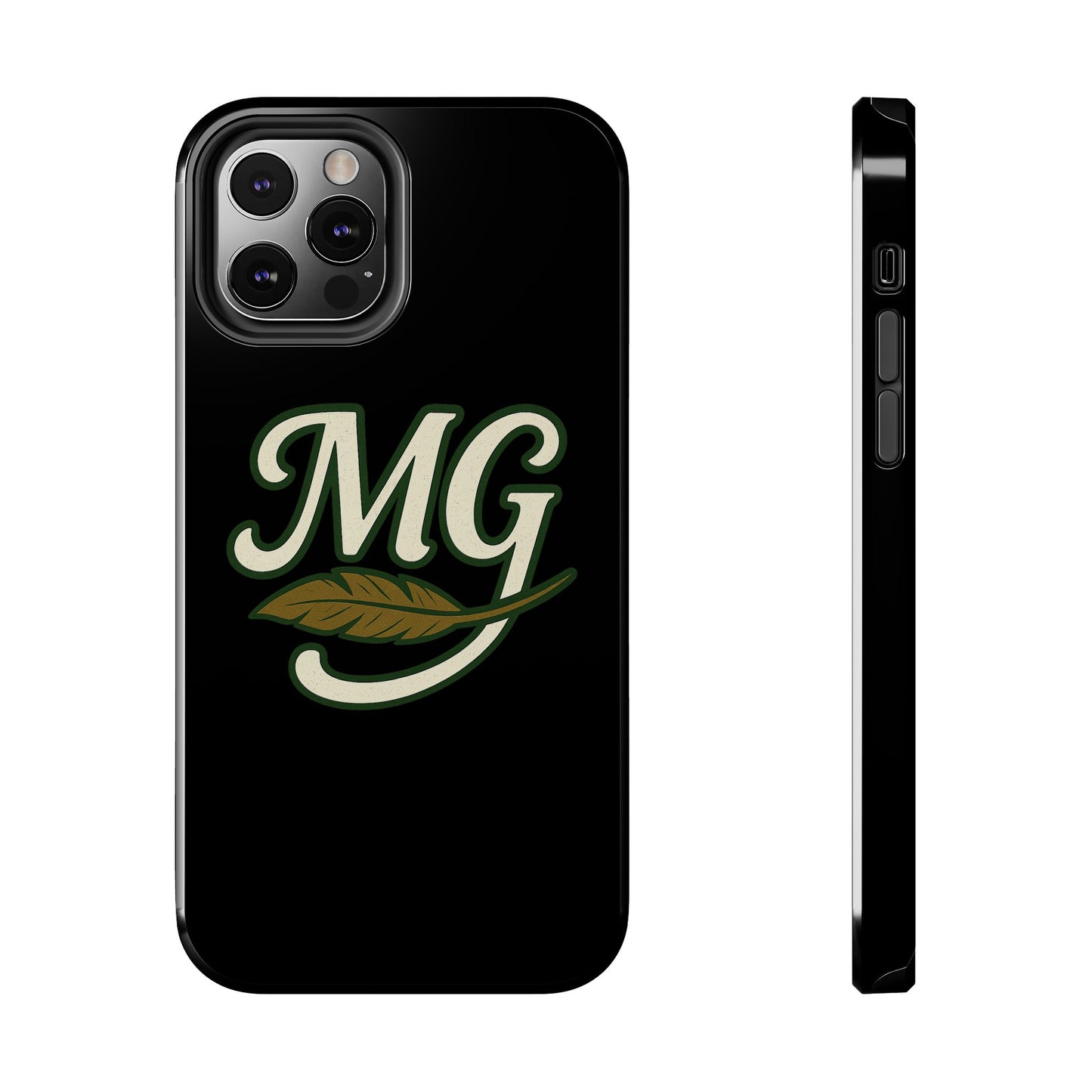 MG Leaf Light Logo Tough Phone Case — Protective Retro Monogram Phone Case