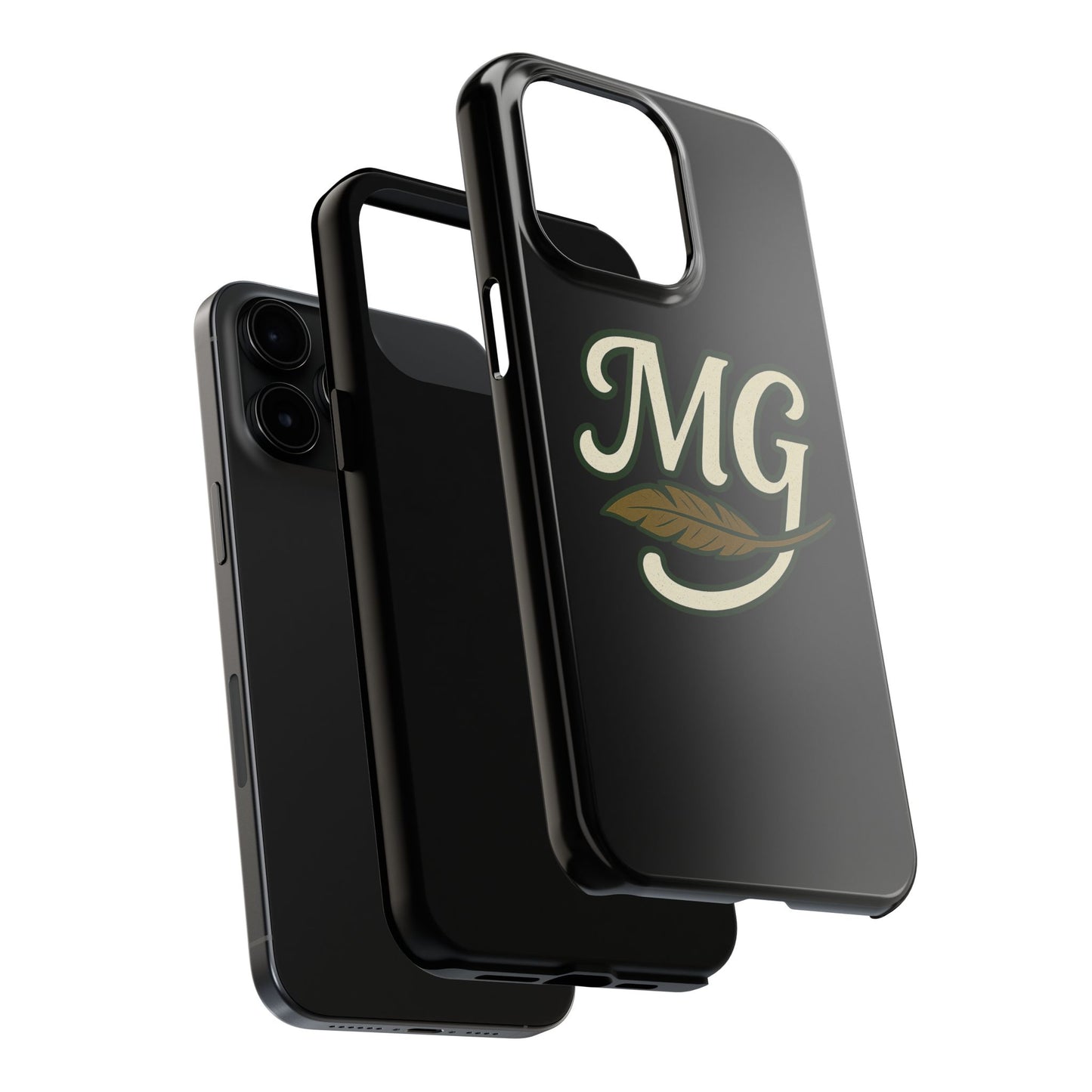 MG Leaf Light Logo Tough Phone Case — Protective Retro Monogram Phone Case