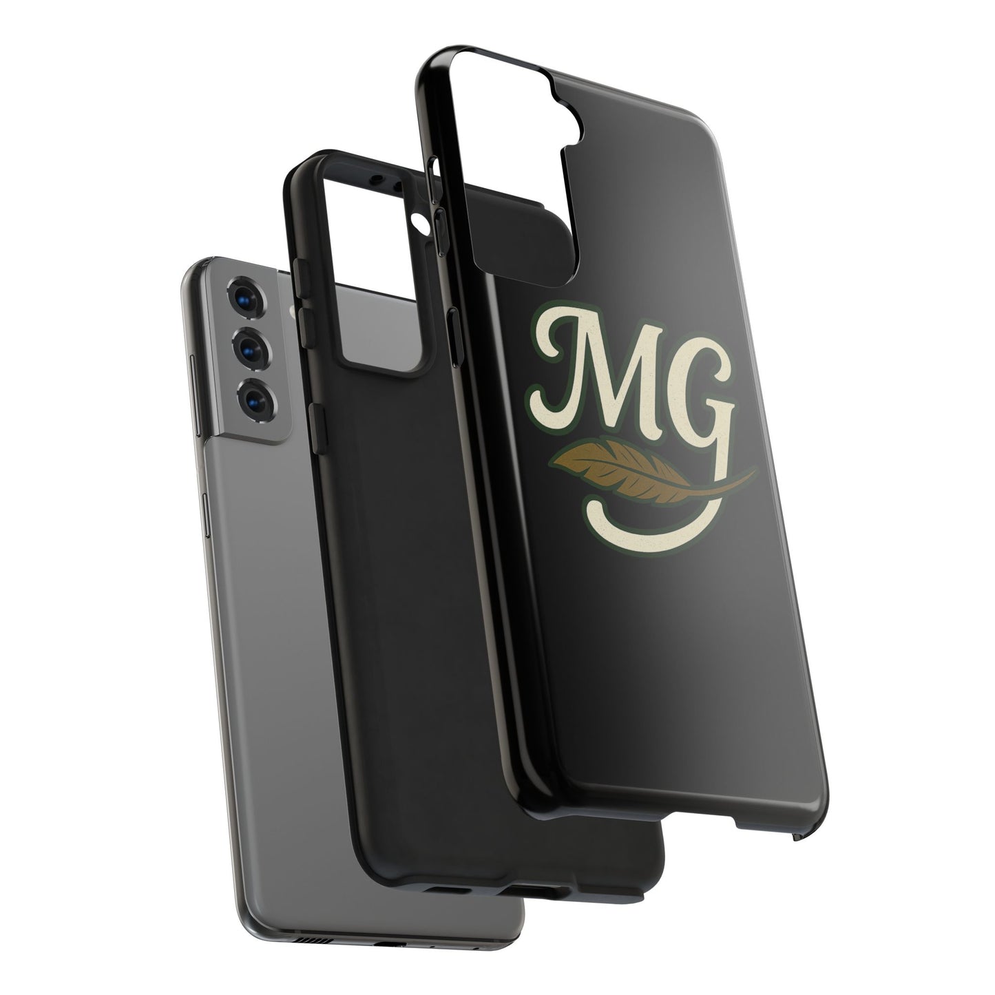 MG Leaf Light Logo Tough Phone Case — Protective Retro Monogram Phone Case