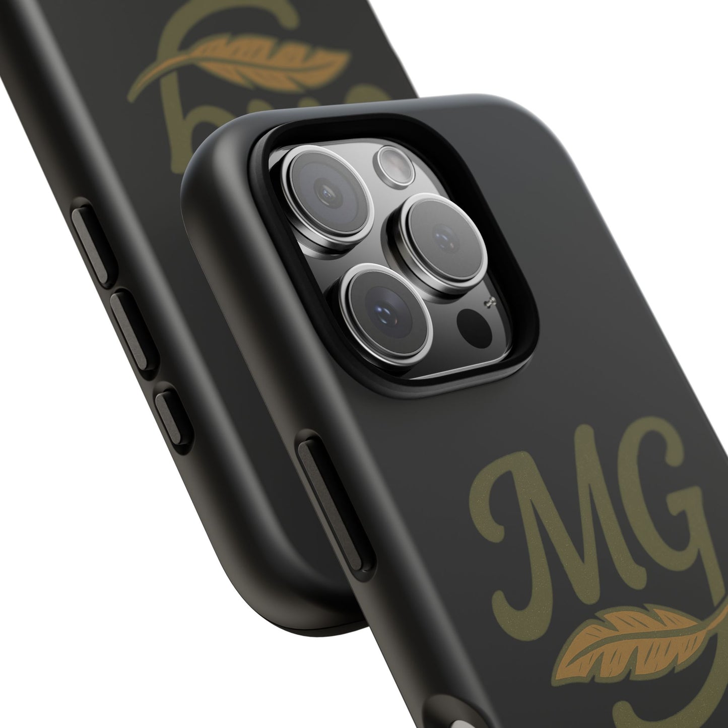 Tough Cases Phone Case — MG Dark Monogram with Leaf Graphic