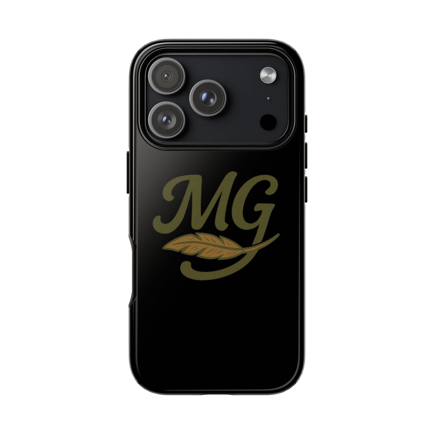 Tough Cases Phone Case — MG Dark Monogram with Leaf Graphic