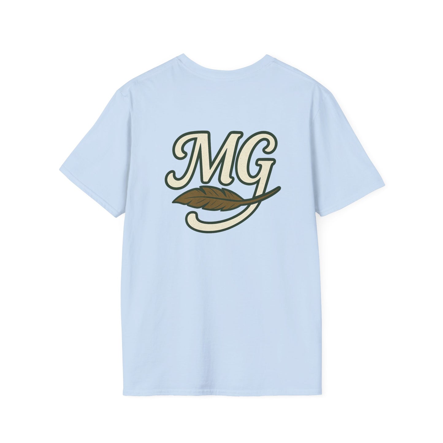 Backside MG Logo Tee with Feather Graphic