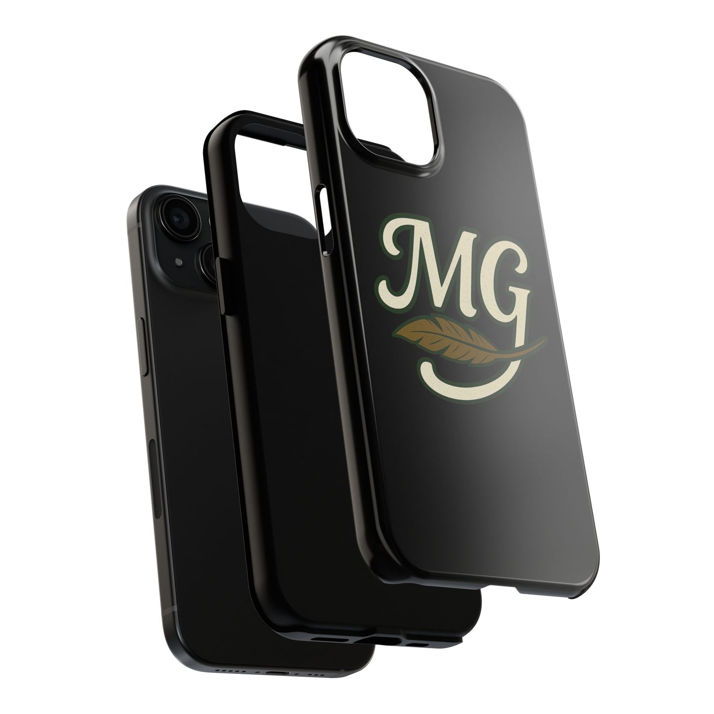MG Leaf Light Logo Tough Phone Case — Protective Retro Monogram Phone Case