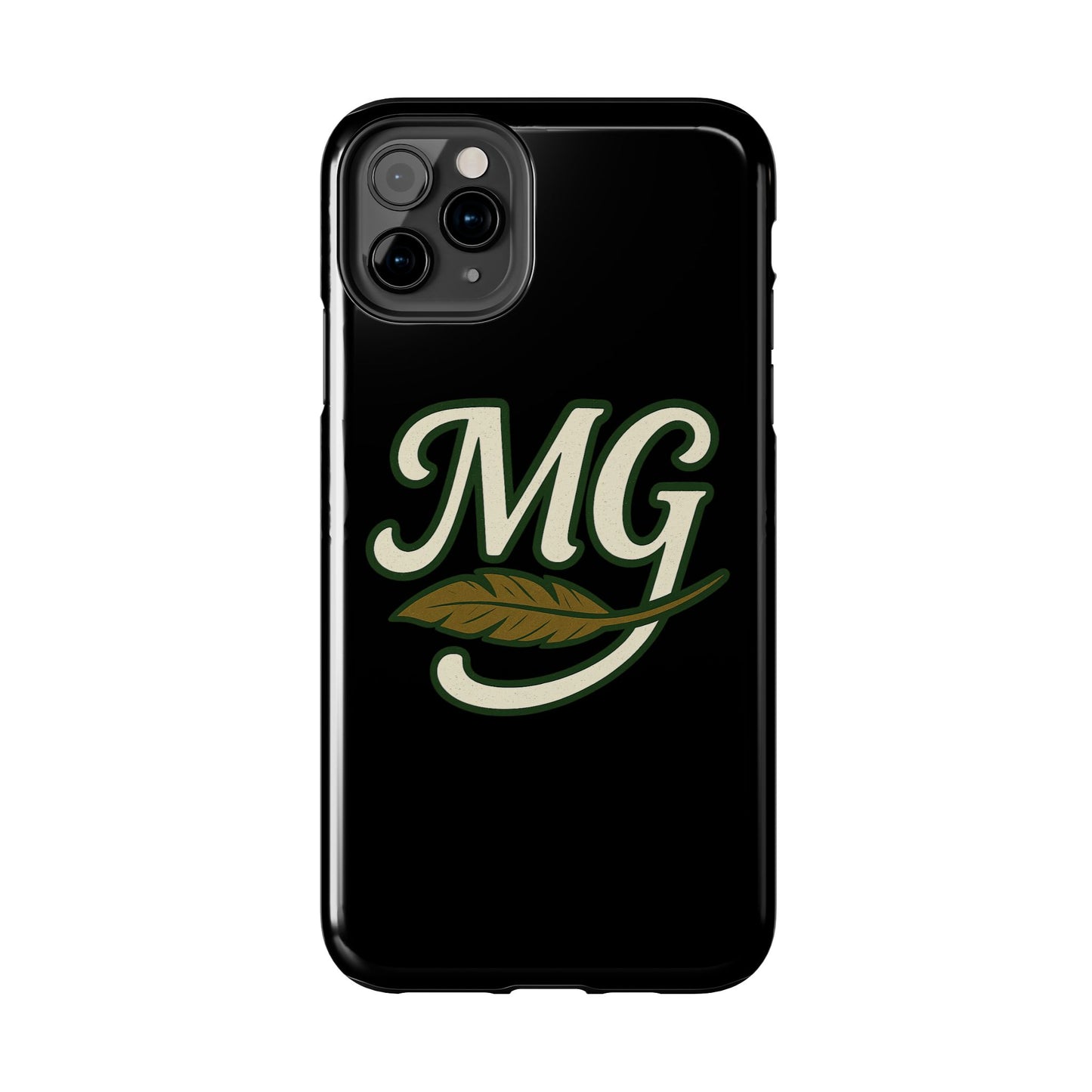 MG Leaf Light Logo Tough Phone Case — Protective Retro Monogram Phone Case