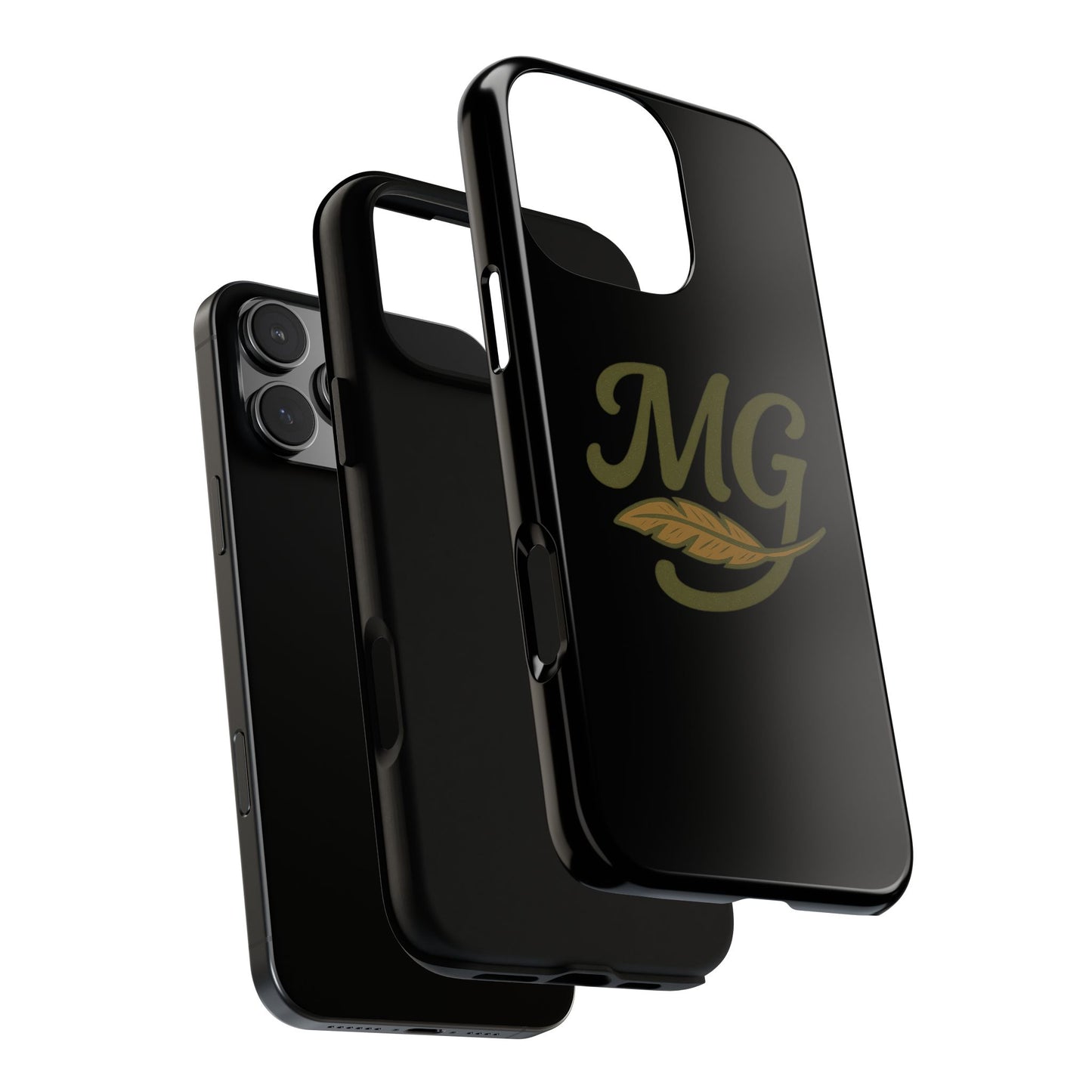 Tough Cases Phone Case — MG Dark Monogram with Leaf Graphic