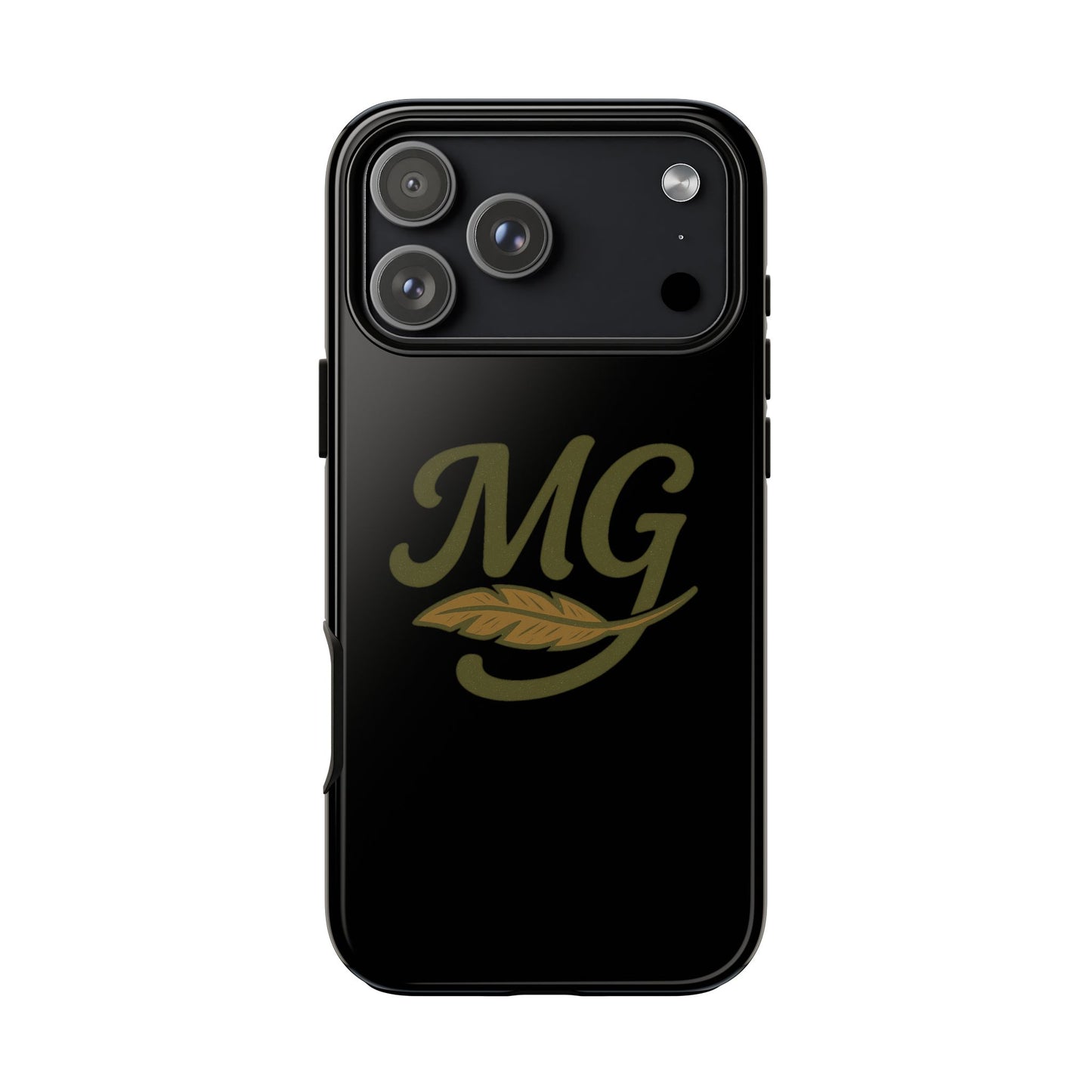 Tough Cases Phone Case — MG Dark Monogram with Leaf Graphic