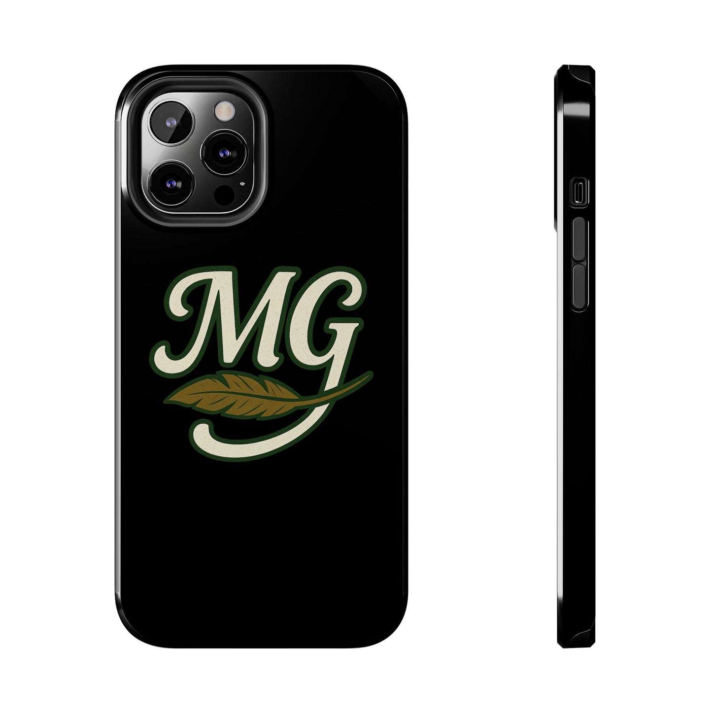 MG Leaf Light Logo Tough Phone Case — Protective Retro Monogram Phone Case