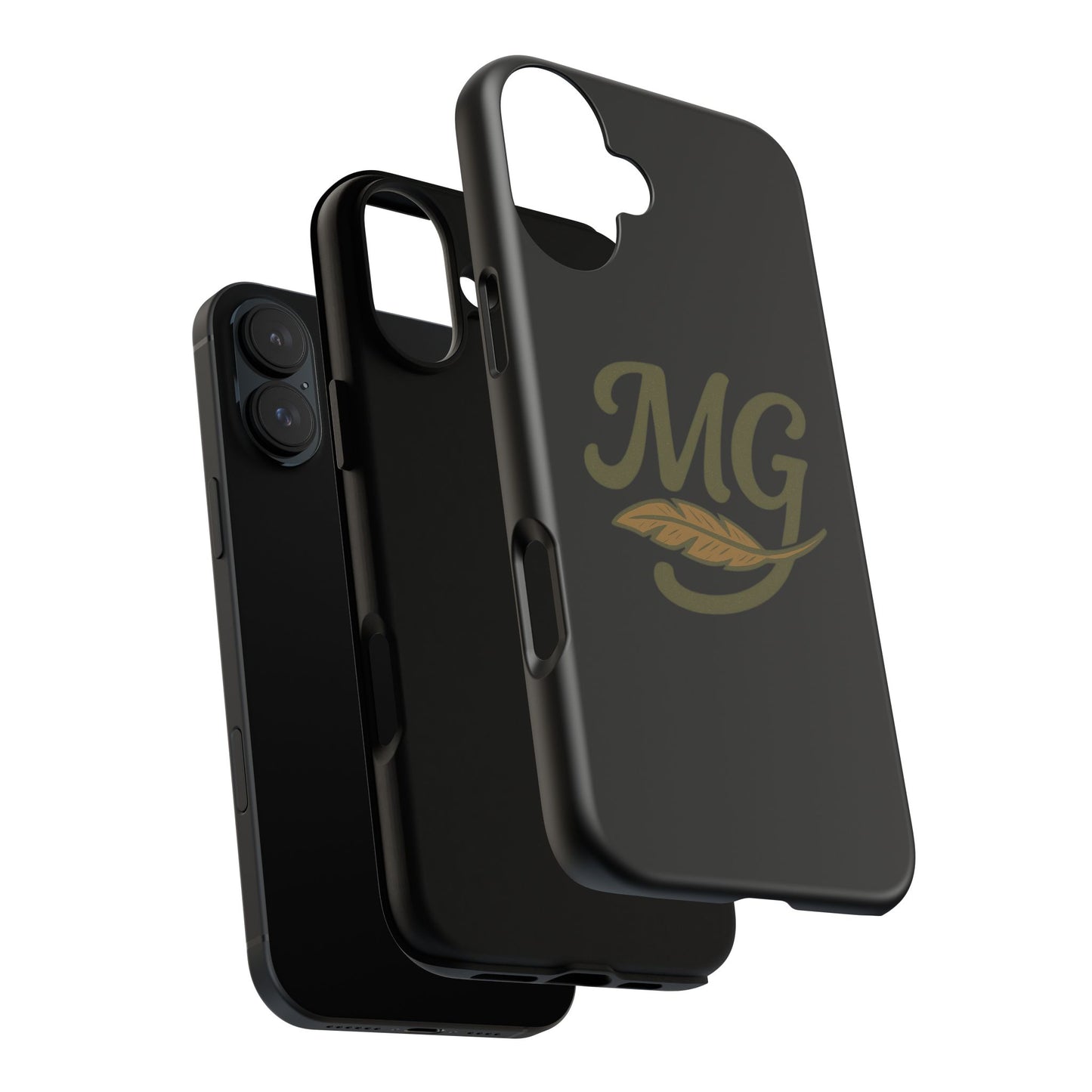 Tough Cases Phone Case — MG Dark Monogram with Leaf Graphic