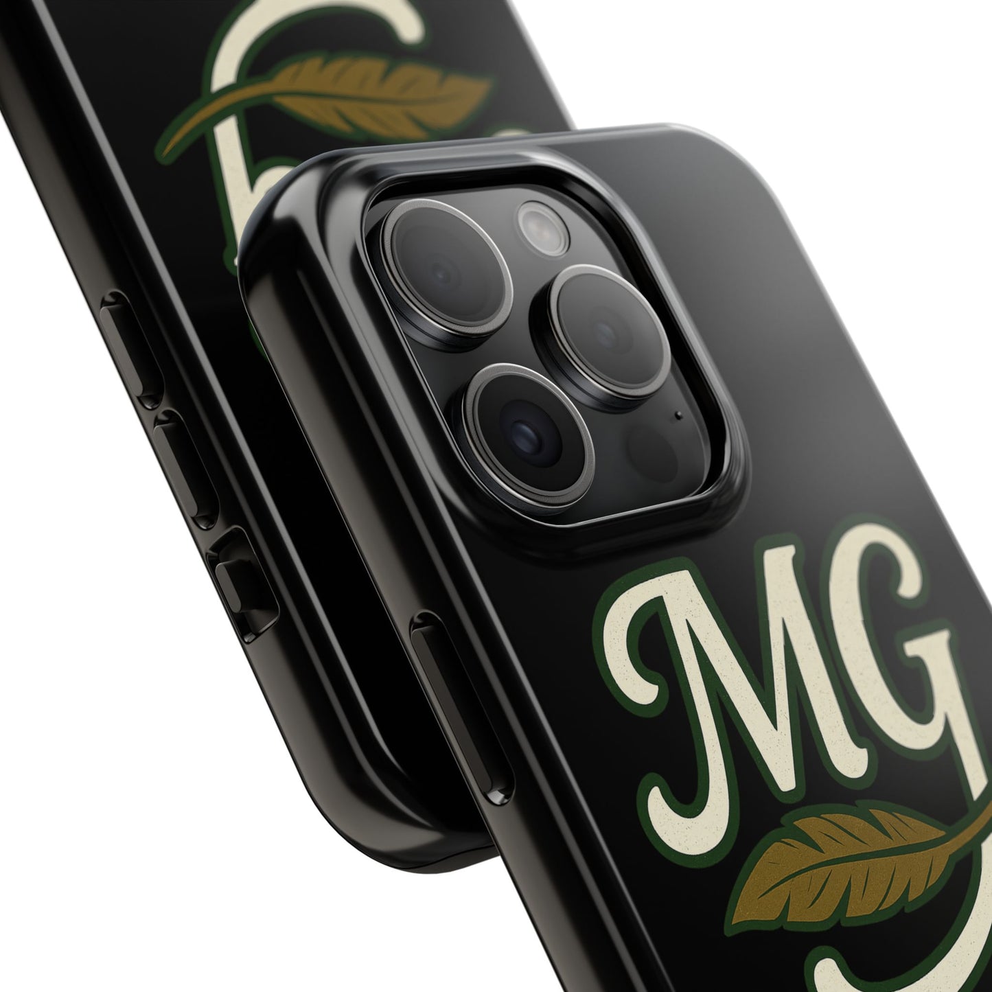 MG Leaf Light Logo Tough Phone Case — Protective Retro Monogram Phone Case