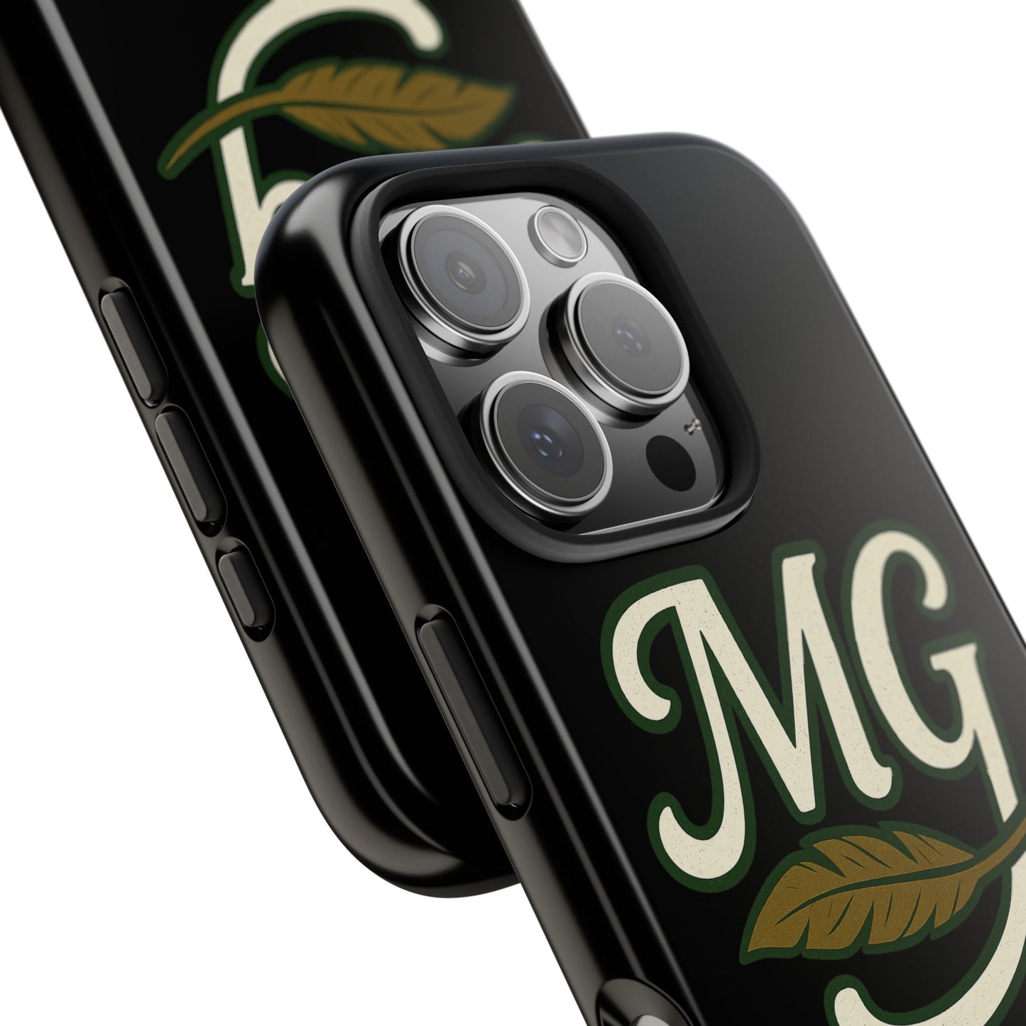MG Leaf Light Logo Tough Phone Case — Protective Retro Monogram Phone Case