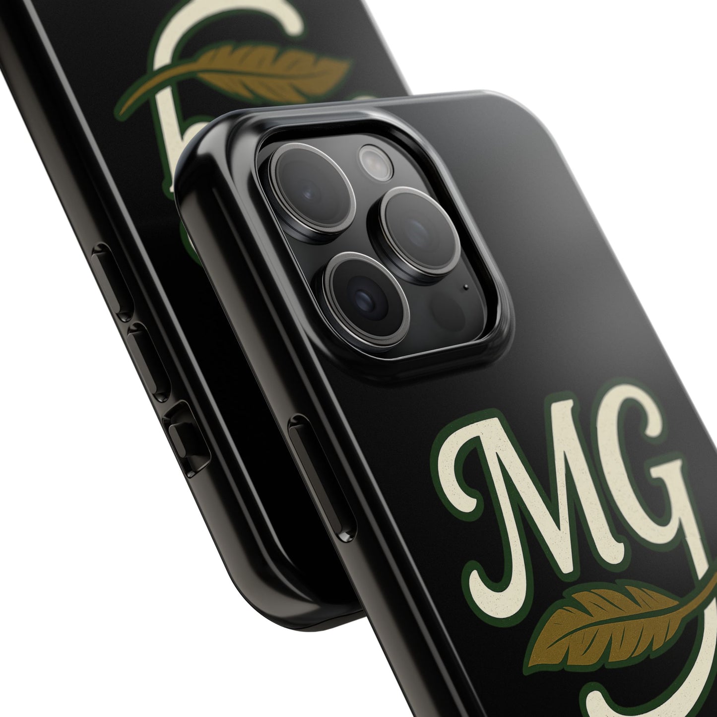 MG Leaf Light Logo Tough Phone Case — Protective Retro Monogram Phone Case