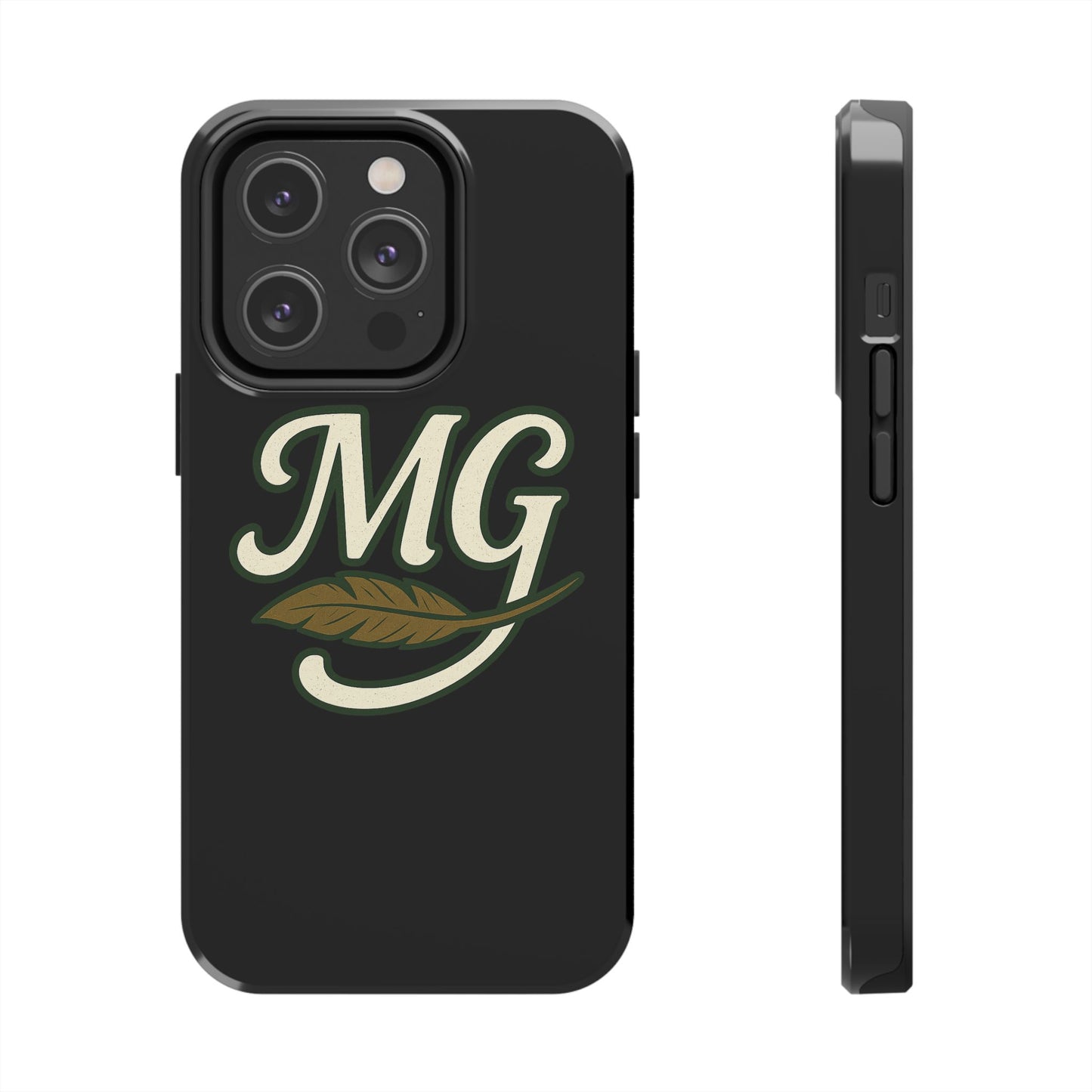 MG Leaf Light Logo Tough Phone Case — Protective Retro Monogram Phone Case