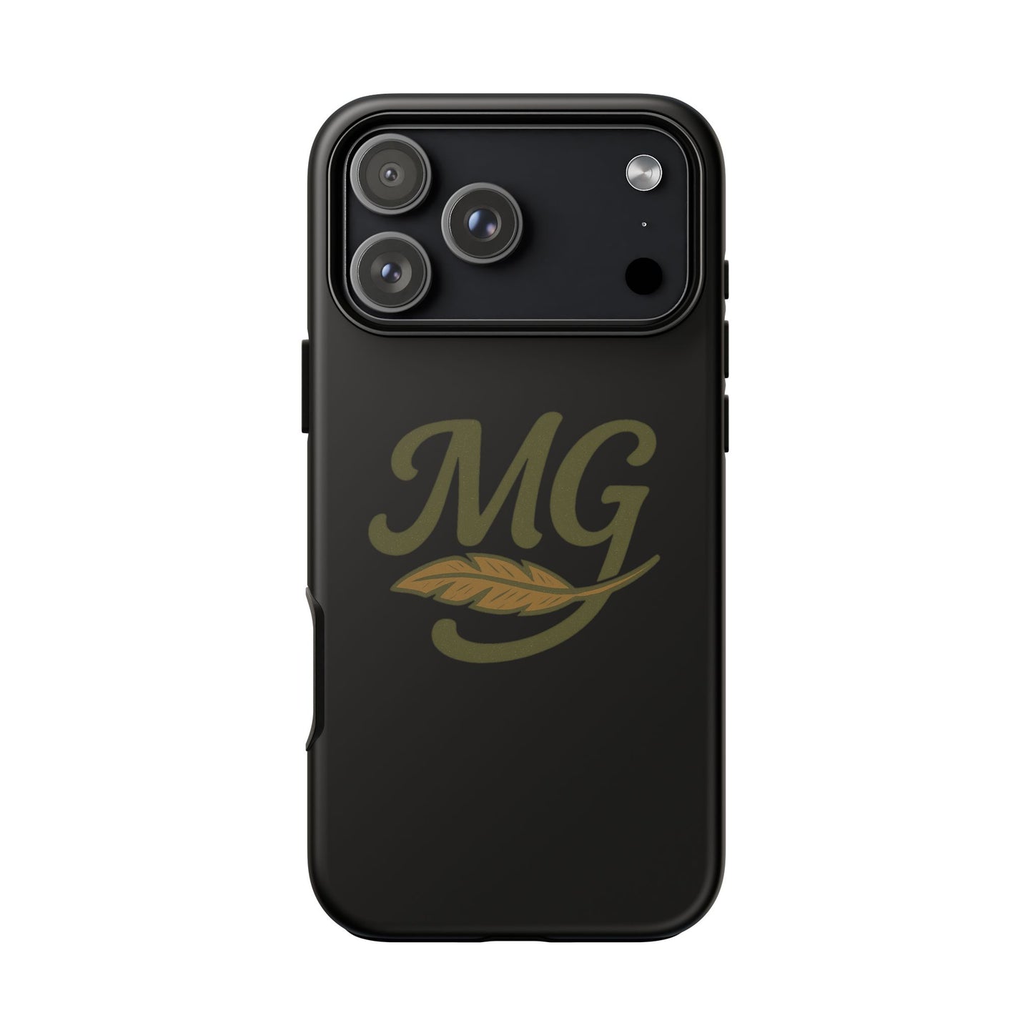 Tough Cases Phone Case — MG Dark Monogram with Leaf Graphic