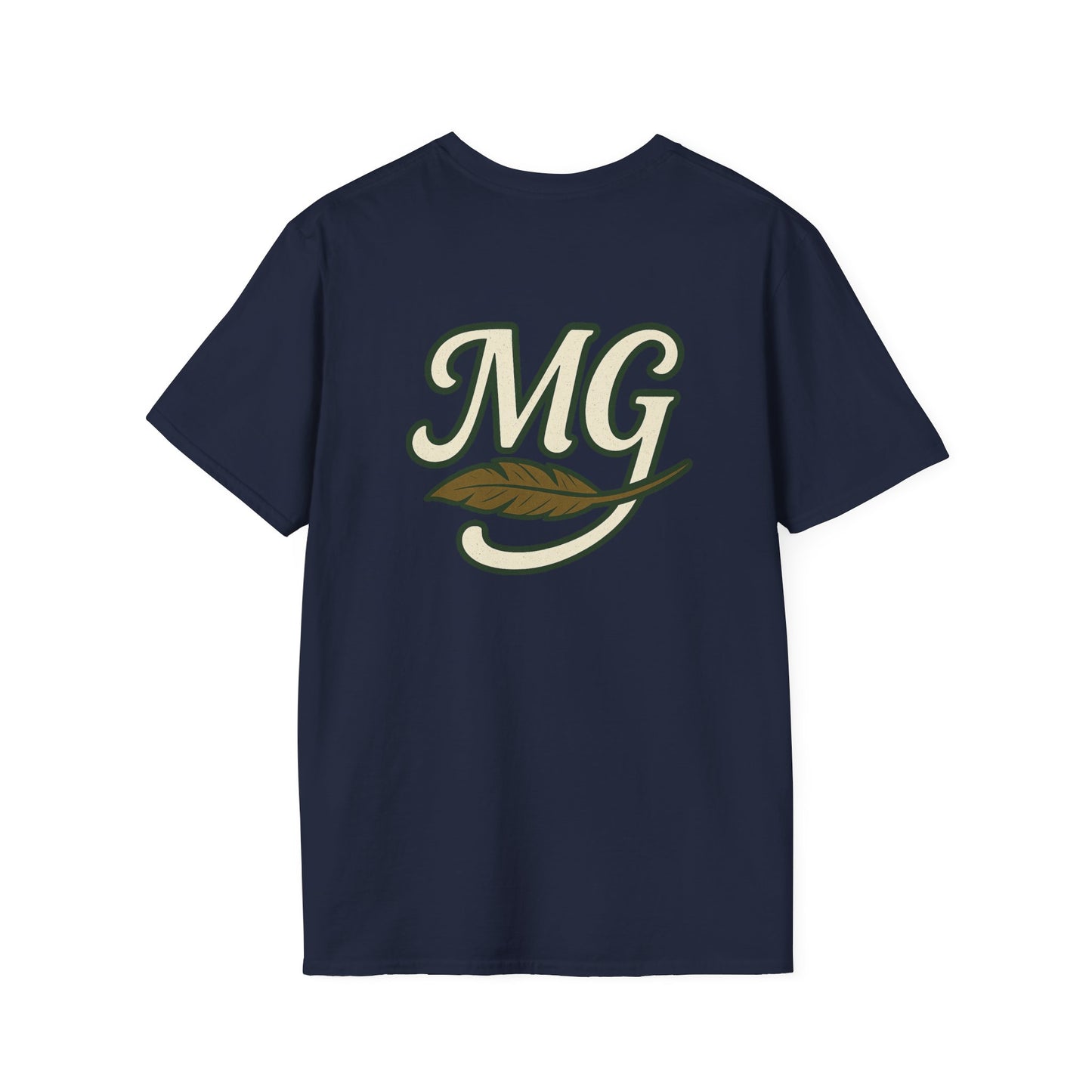 Backside MG Logo Tee with Feather Graphic