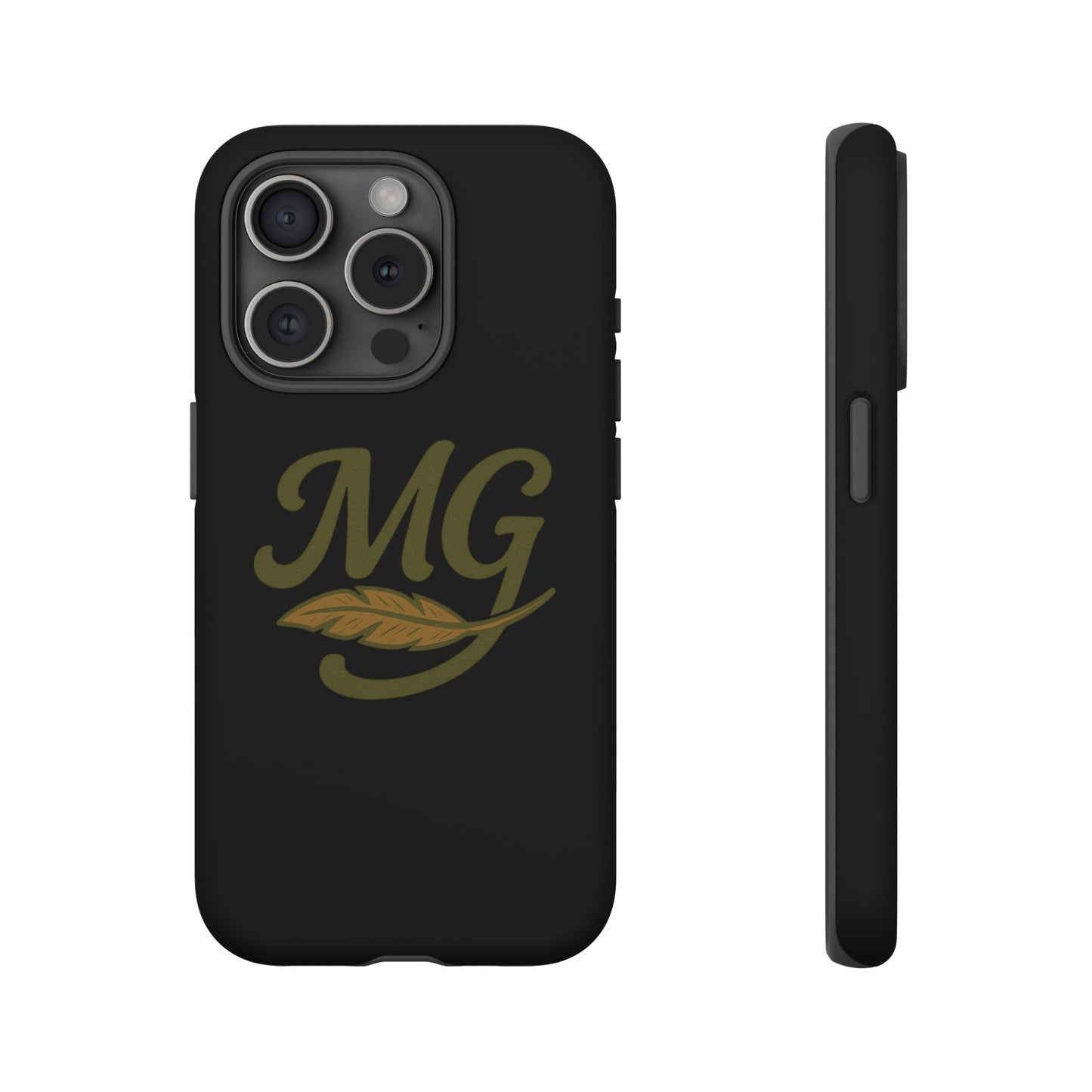 Tough Cases Phone Case — MG Dark Monogram with Leaf Graphic