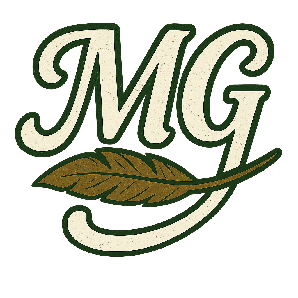 Backside MG Logo Tee with Feather Graphic