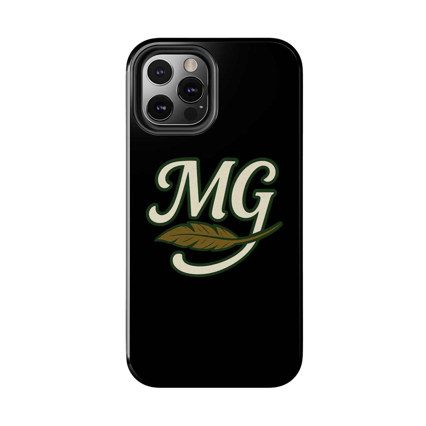 MG Leaf Light Logo Tough Phone Case — Protective Retro Monogram Phone Case