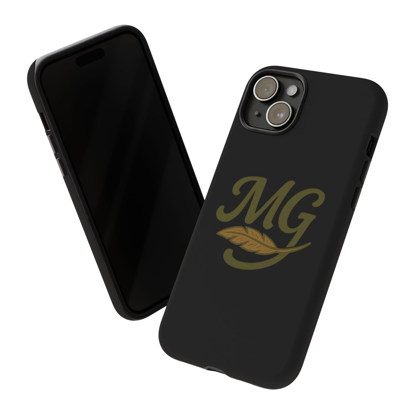 Tough Cases Phone Case — MG Dark Monogram with Leaf Graphic