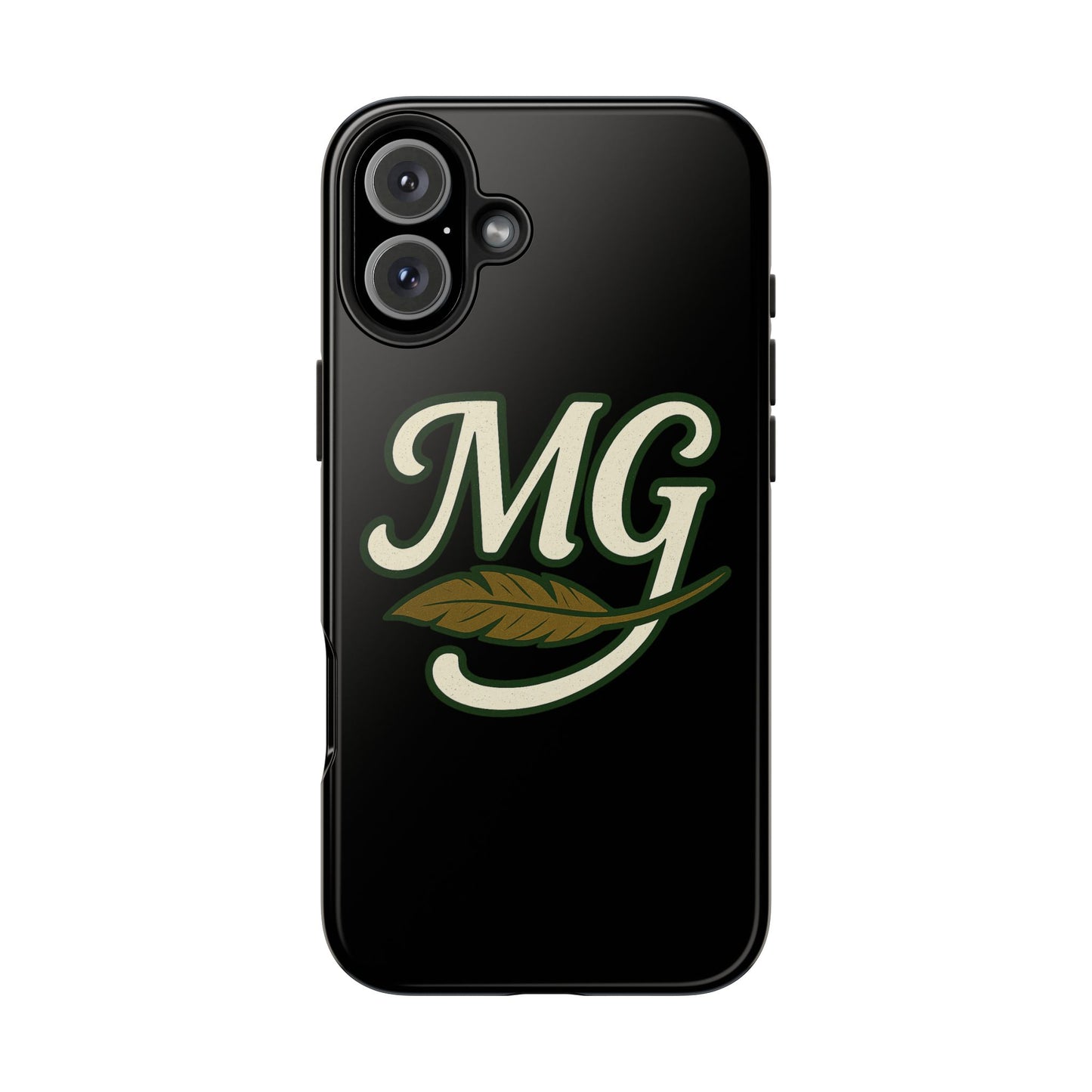 MG Leaf Light Logo Tough Phone Case — Protective Retro Monogram Phone Case