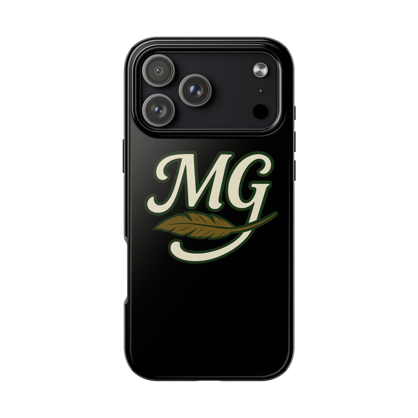 MG Leaf Light Logo Tough Phone Case — Protective Retro Monogram Phone Case