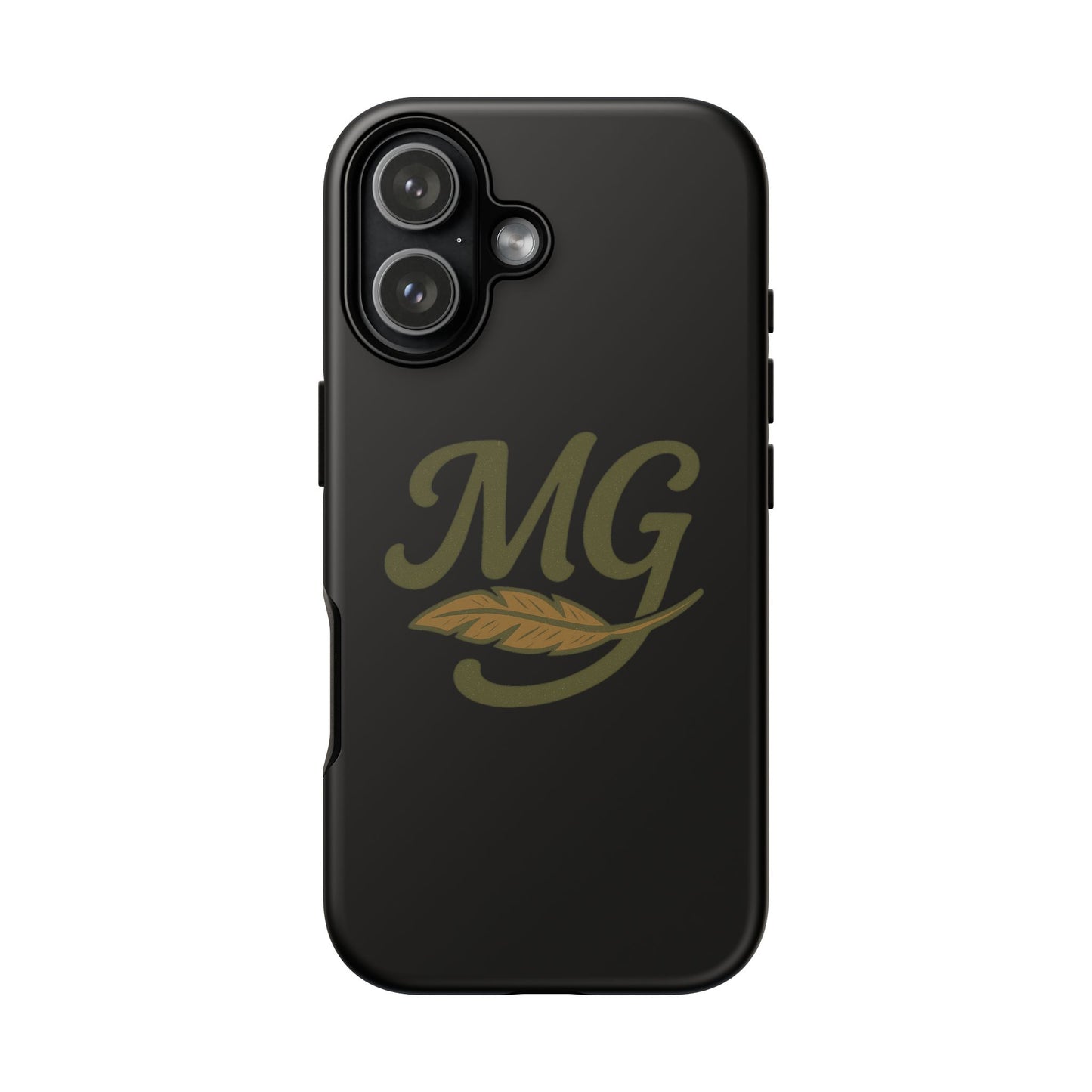 Tough Cases Phone Case — MG Dark Monogram with Leaf Graphic