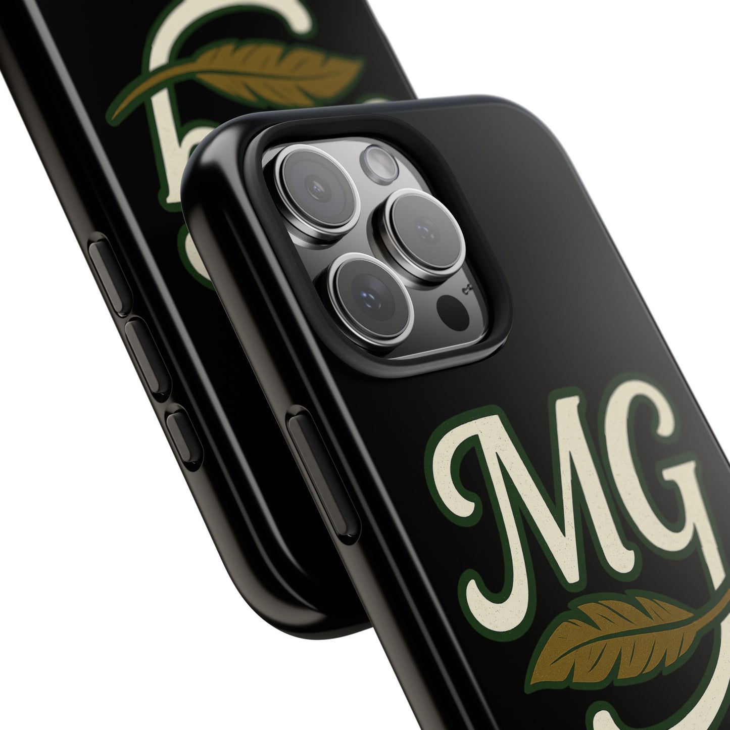 MG Leaf Light Logo Tough Phone Case — Protective Retro Monogram Phone Case