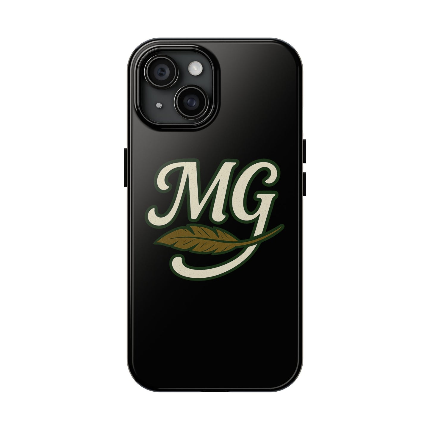 MG Leaf Light Logo Tough Phone Case — Protective Retro Monogram Phone Case