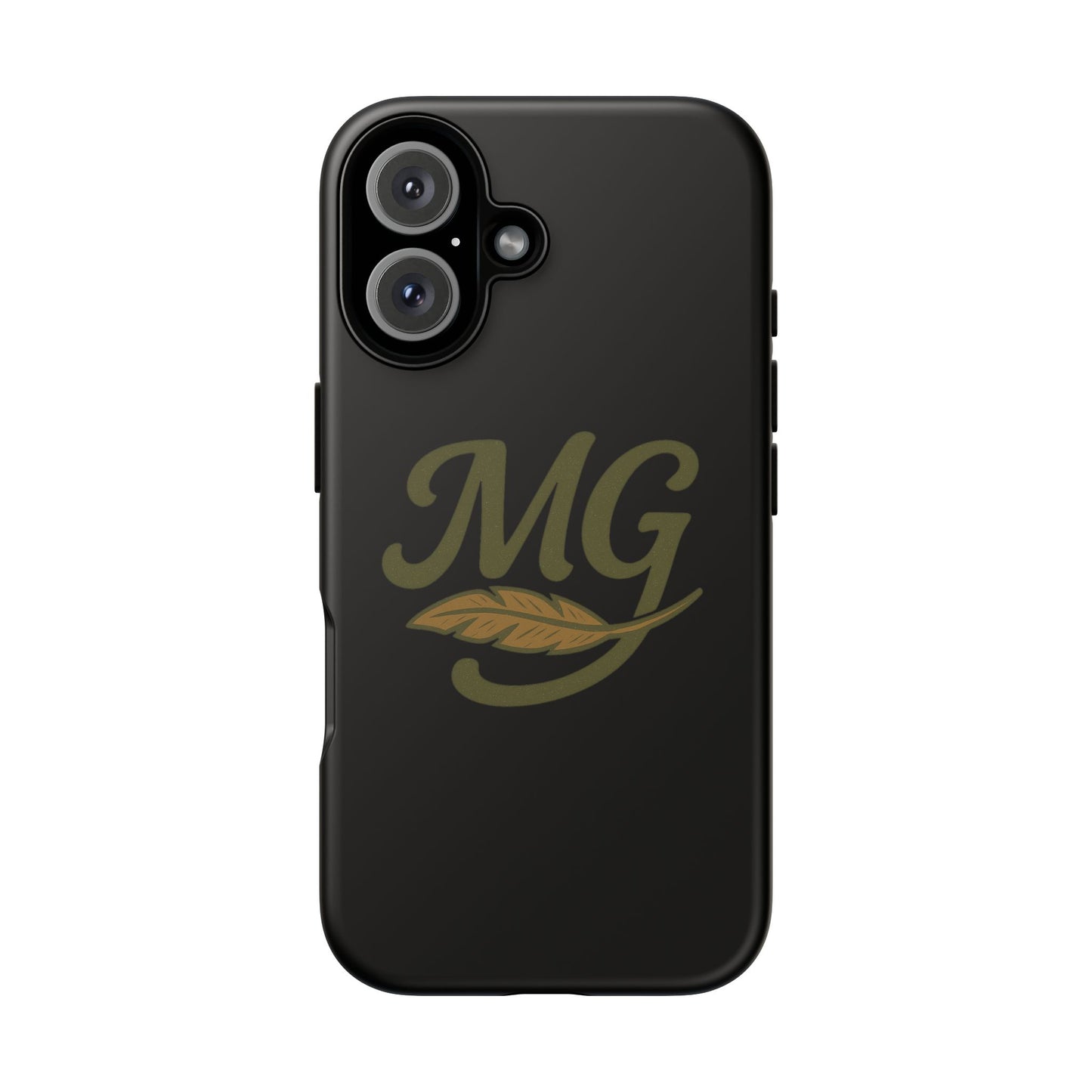 Tough Cases Phone Case — MG Dark Monogram with Leaf Graphic