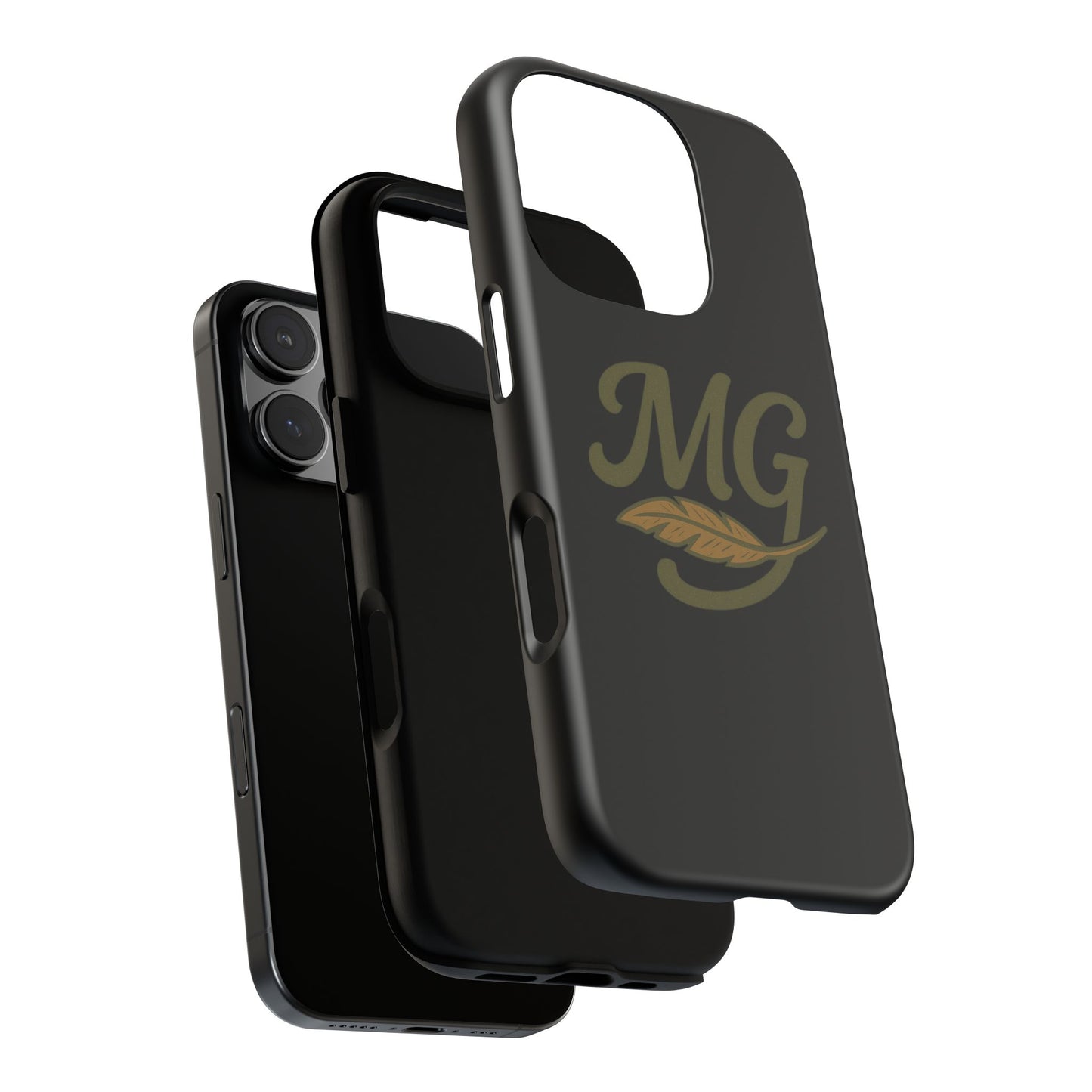 Tough Cases Phone Case — MG Dark Monogram with Leaf Graphic